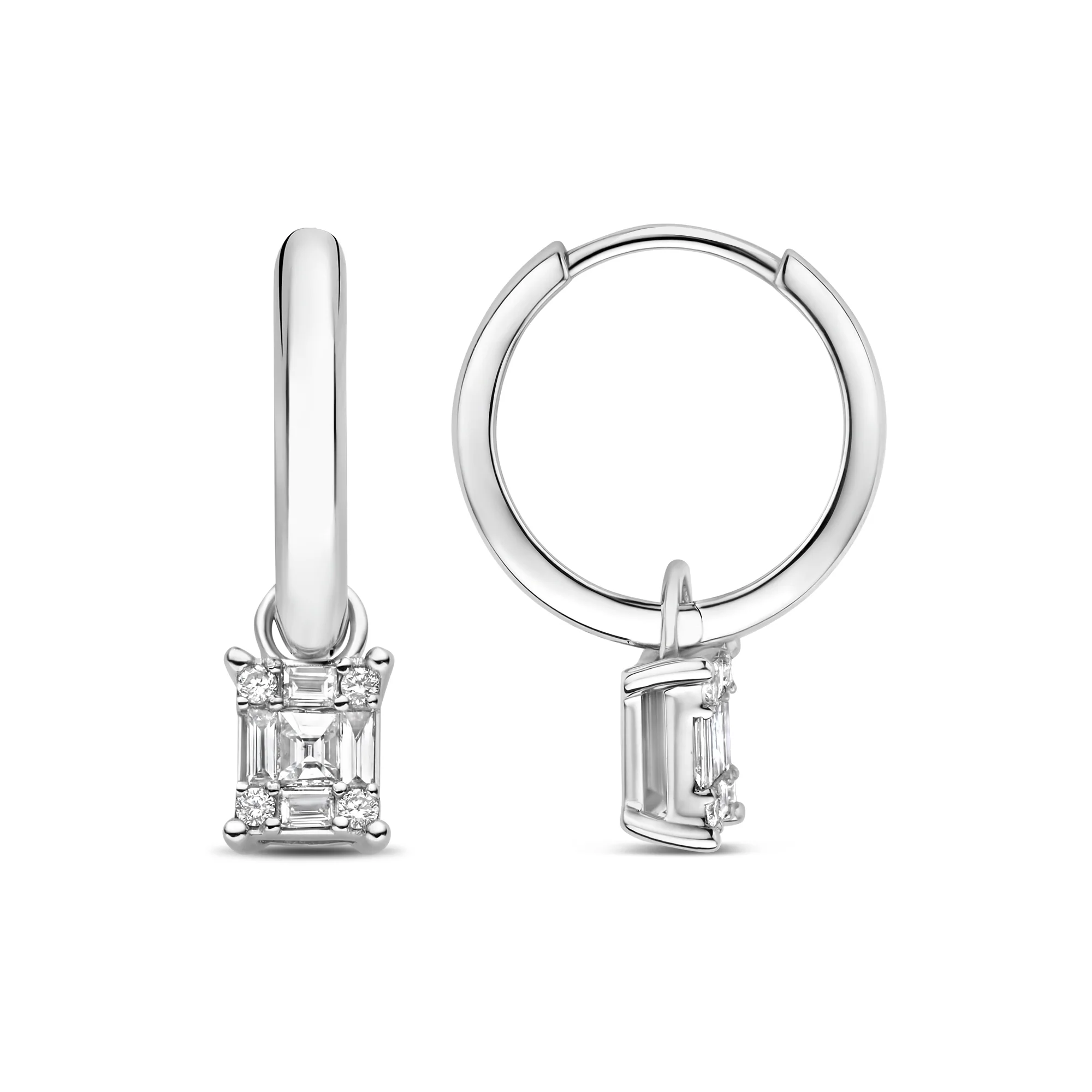 De la Paix Maxime 14 karat whitegold ear stud with diamond 0.24 carat - Image 6