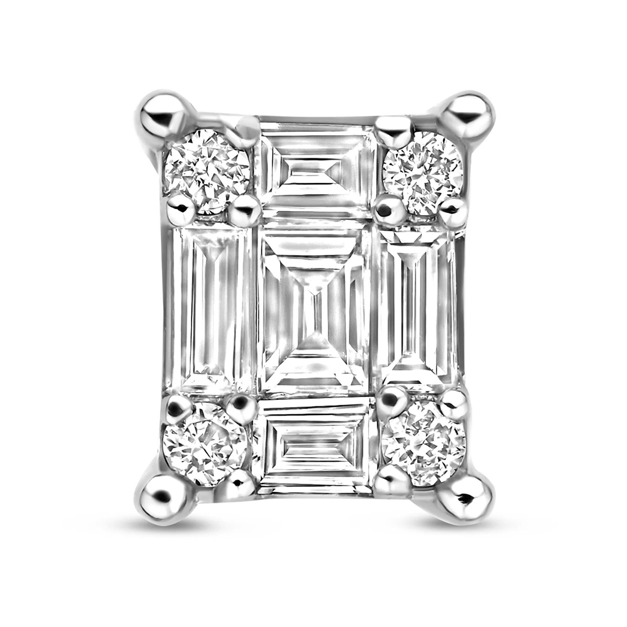 De la Paix Maxime 14 karat white gold ear studs with diamond 0.22 ct - Image 4
