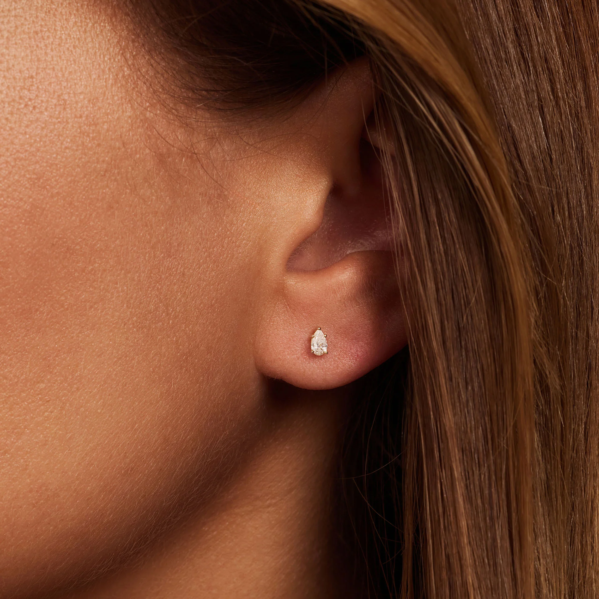 De la Paix Eloise 14 karat gold ear stud with diamond 0.2 carat - Image 2