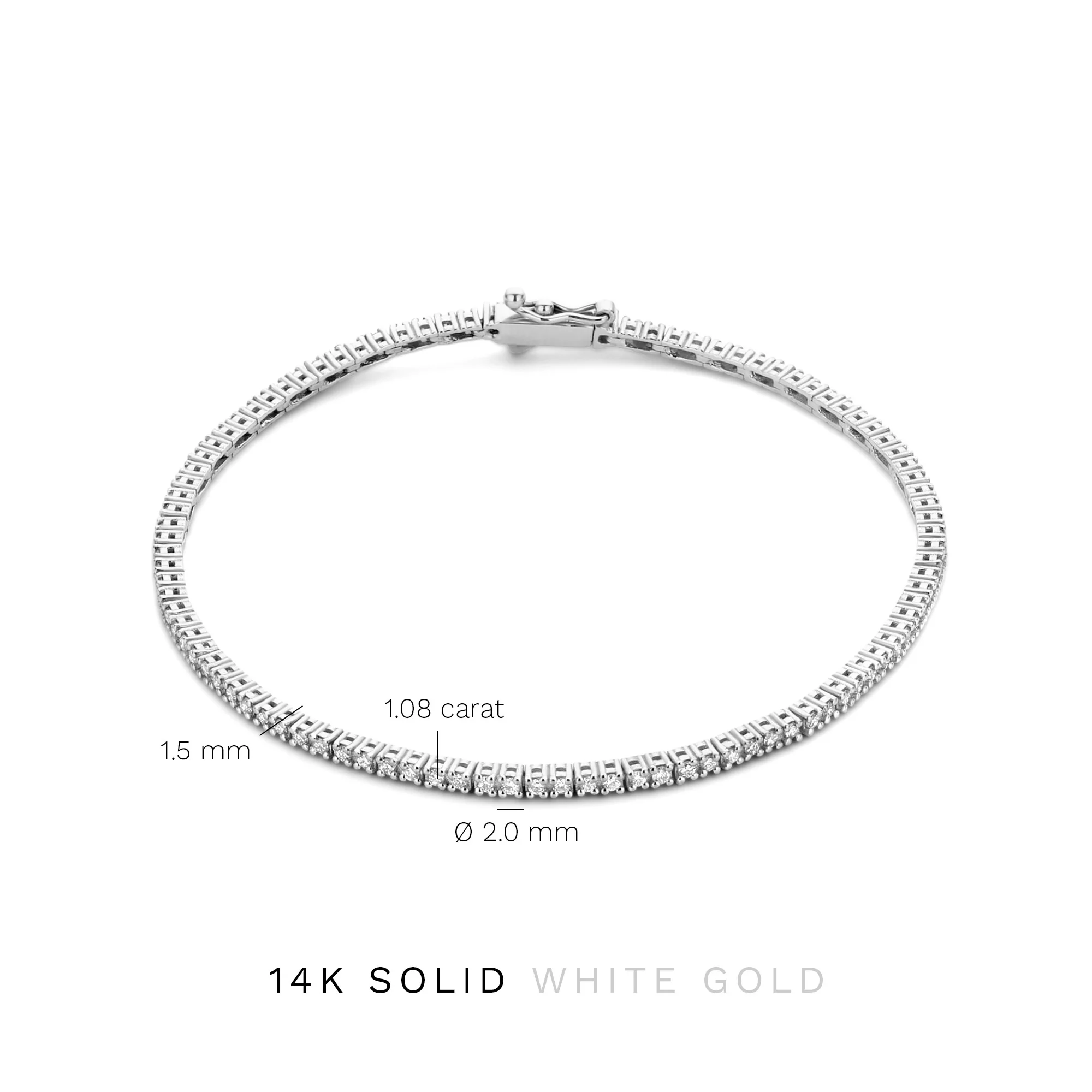 De la Paix Madeline 14 karat white gold bracelet with diamond 1.08 ct - Image 6
