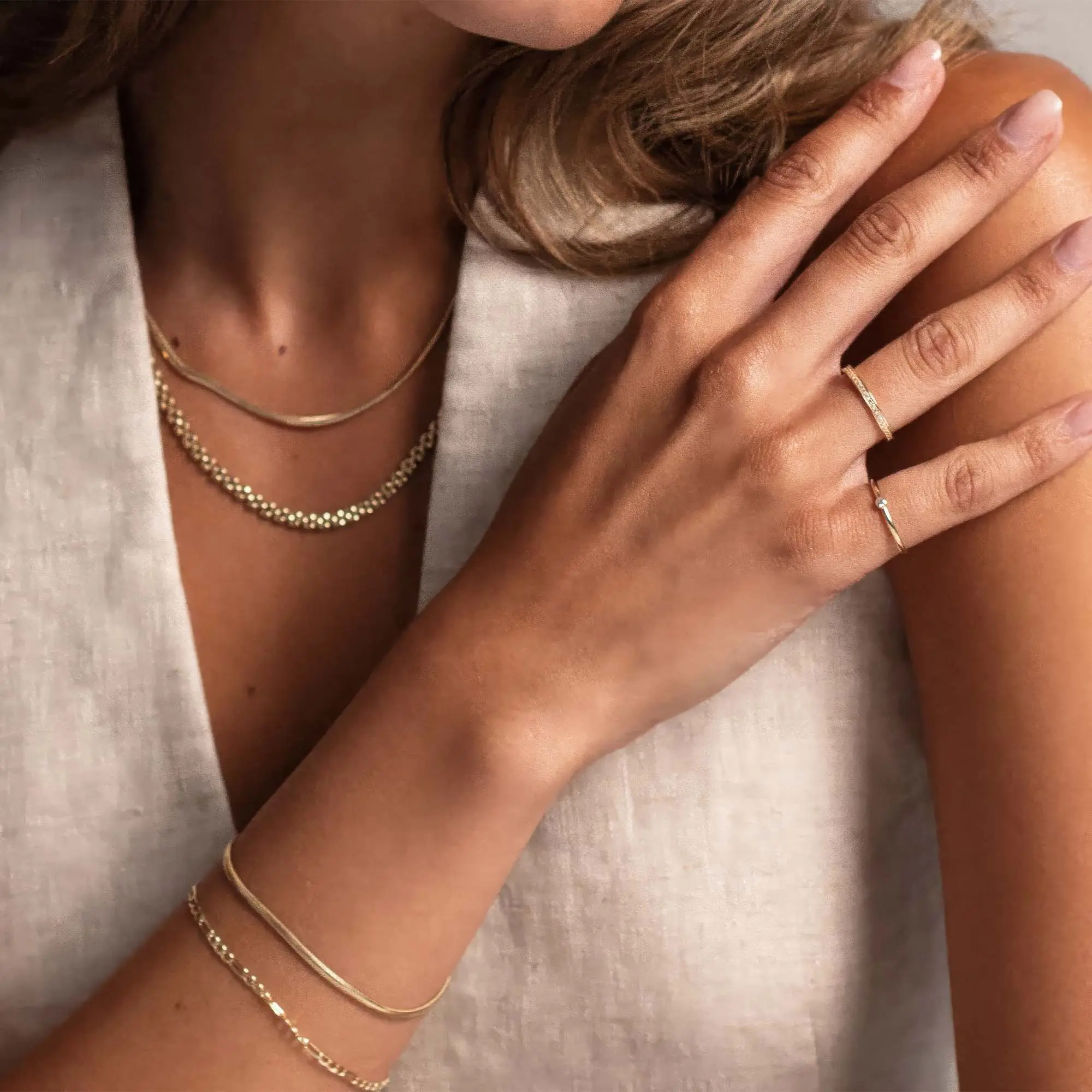 Aidee Leontine 14 Karat Gold Snake Bracelet - Image 4