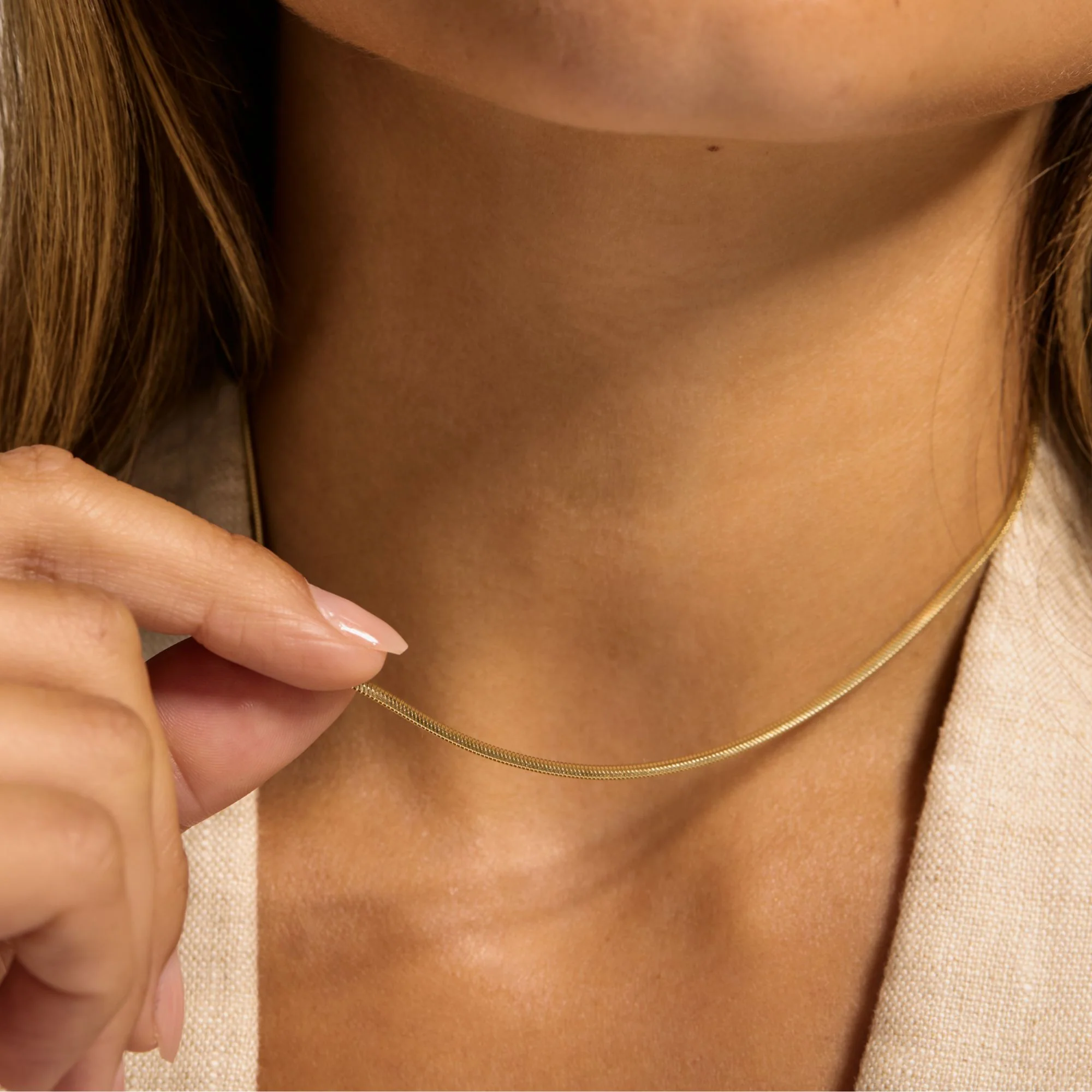Aidee Leontine 14 Karat Gold Snake Necklace - Image 2