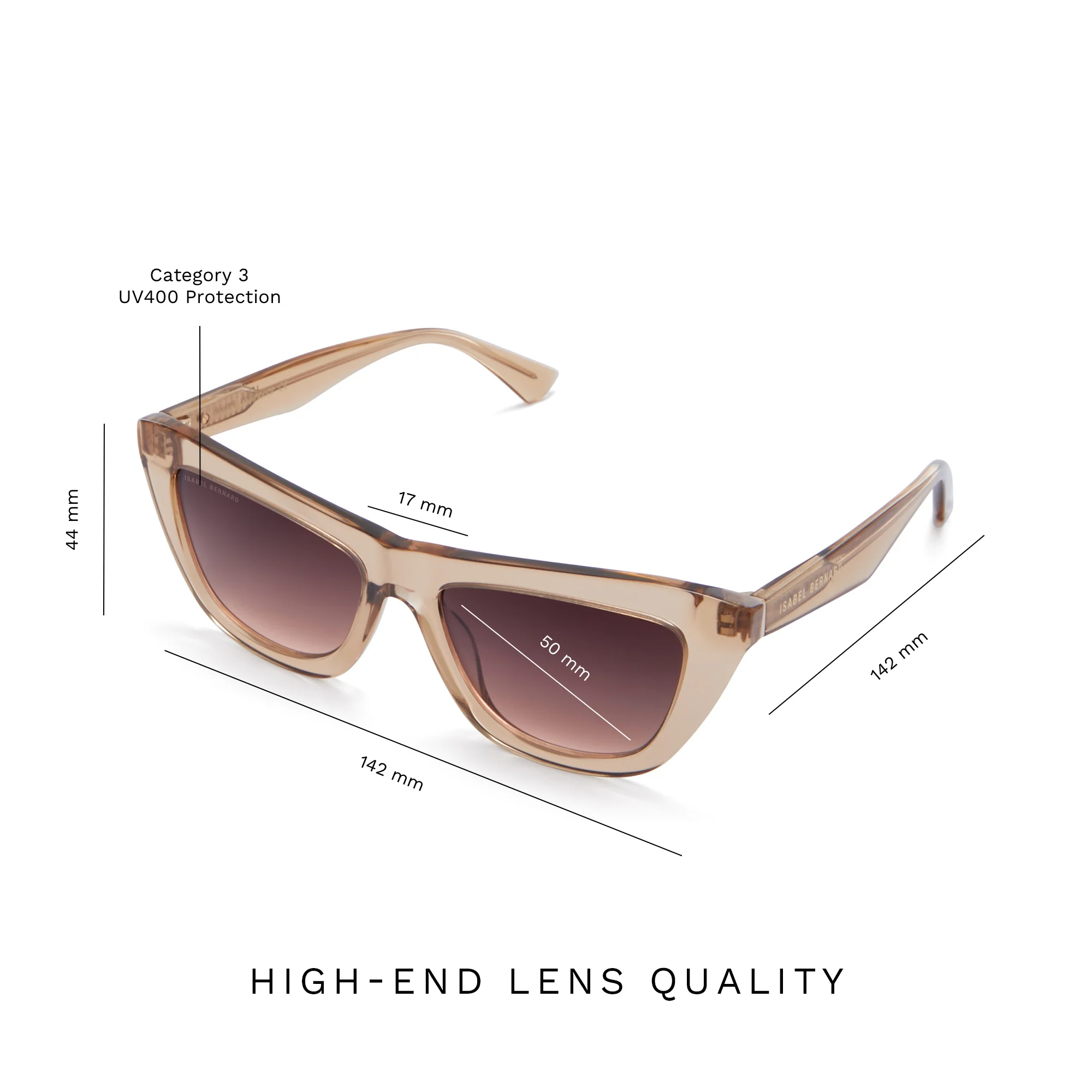 La Villette Roselin transparent beige cat eye sunglasses - Image 8