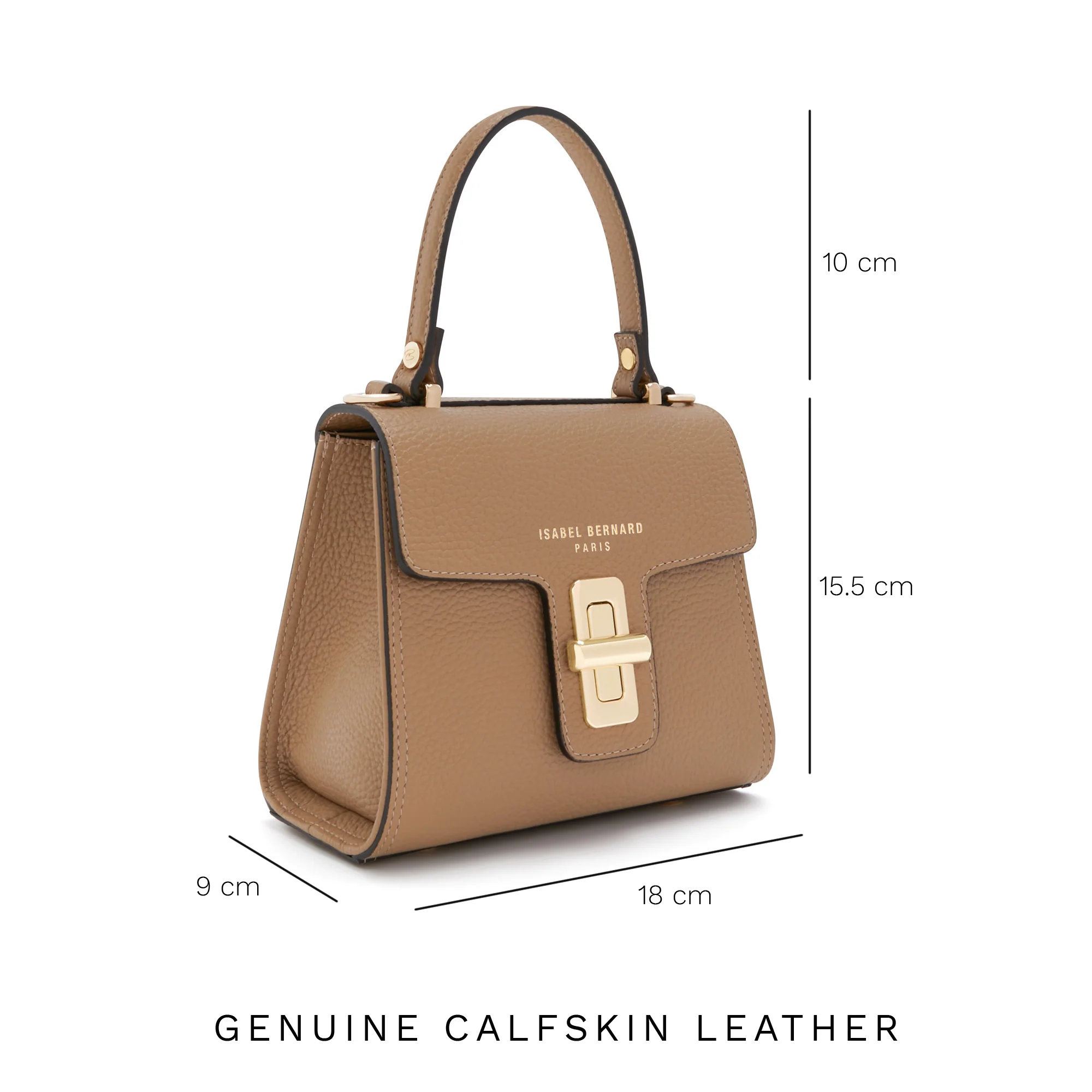 Femme Forte Simone Mini beige leather handbag calfskin leather - Image 8
