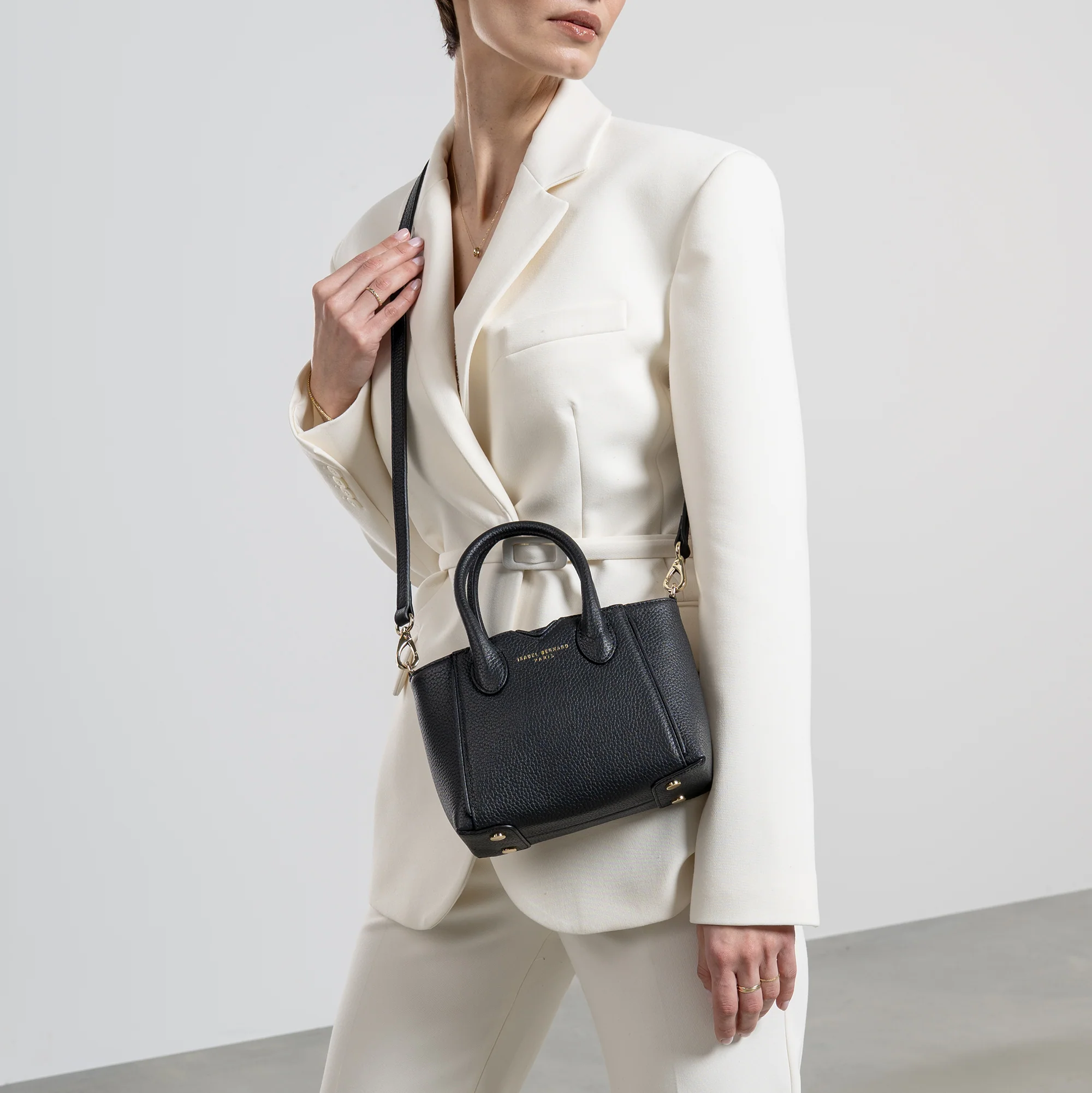 Honoré Cloe Mini black calfskin leather handbag - Image 2