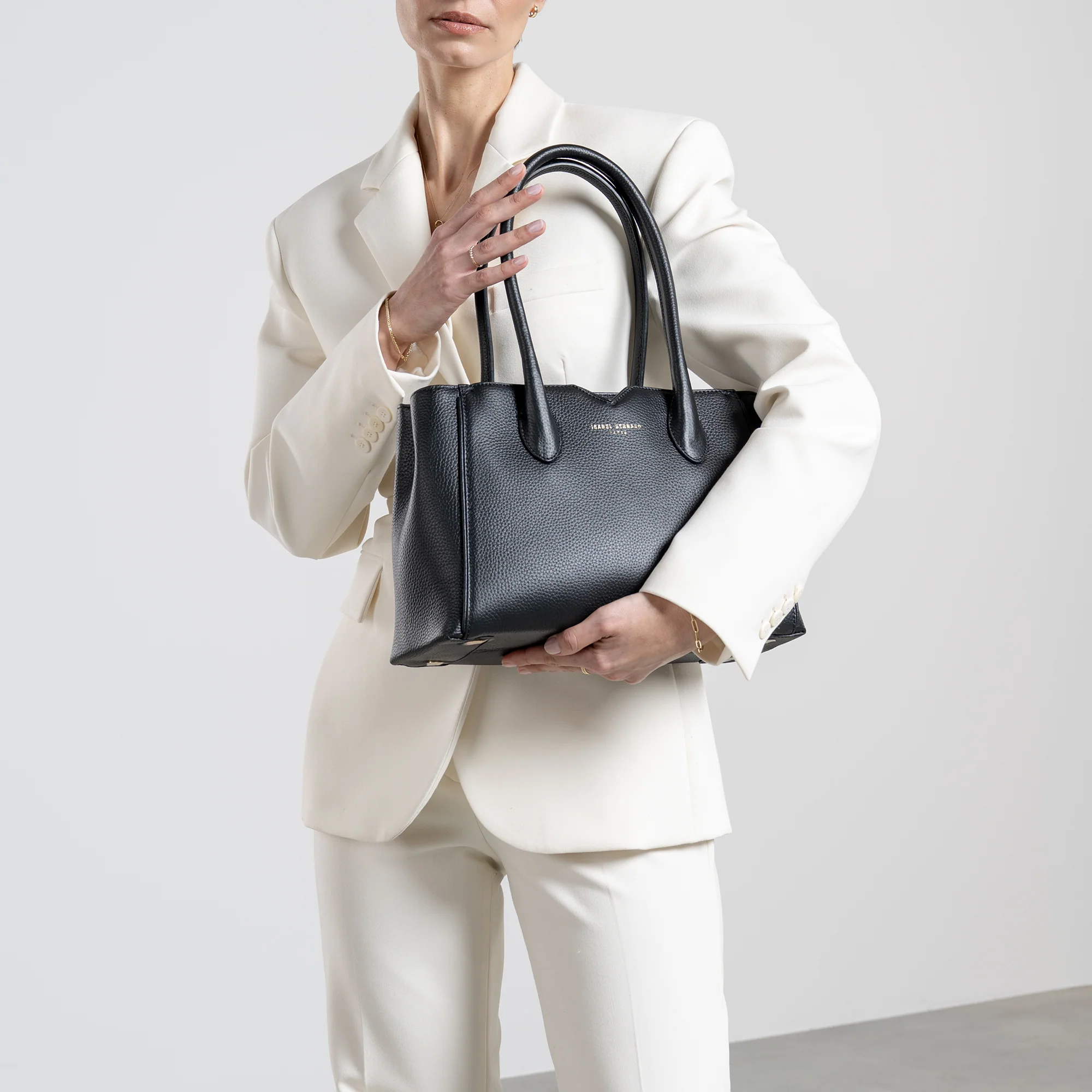 Honoré Cloe Midi black calfskin leather handbag - Image 2