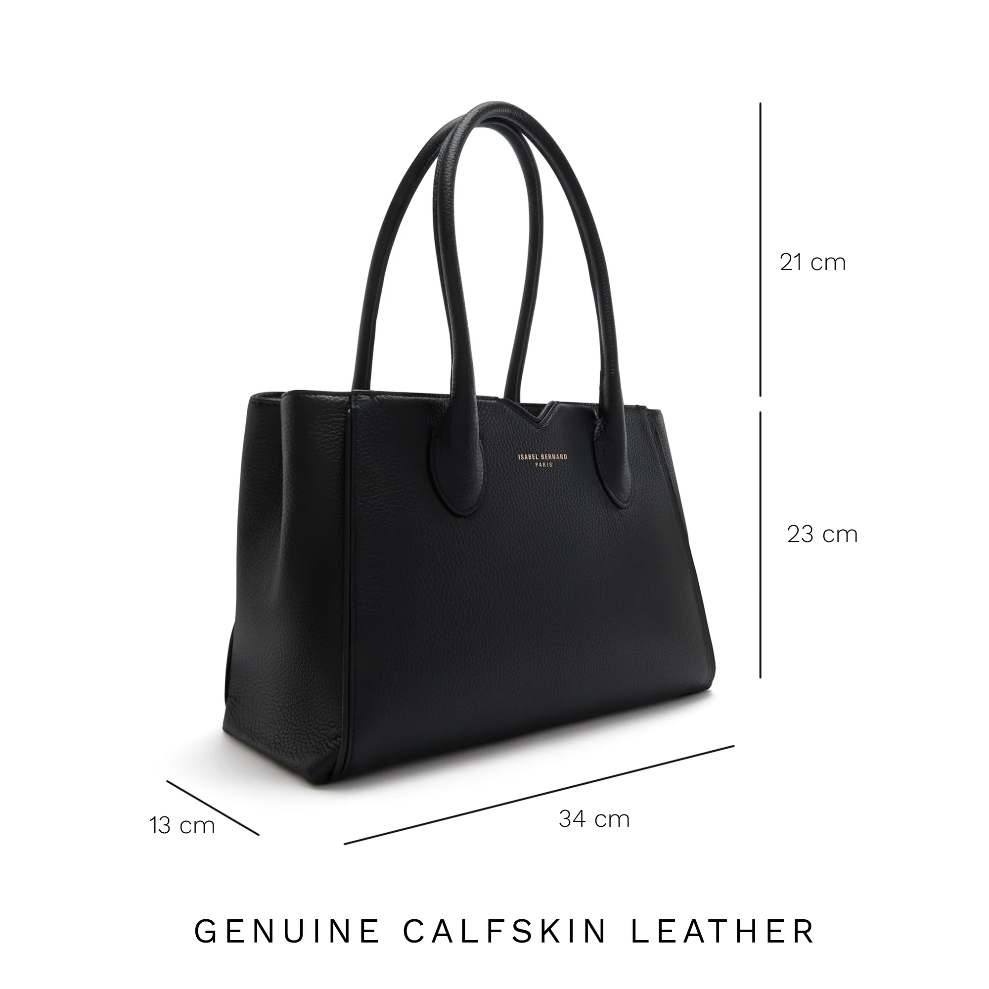 Honoré Cloe Midi black calfskin leather handbag - Image 9