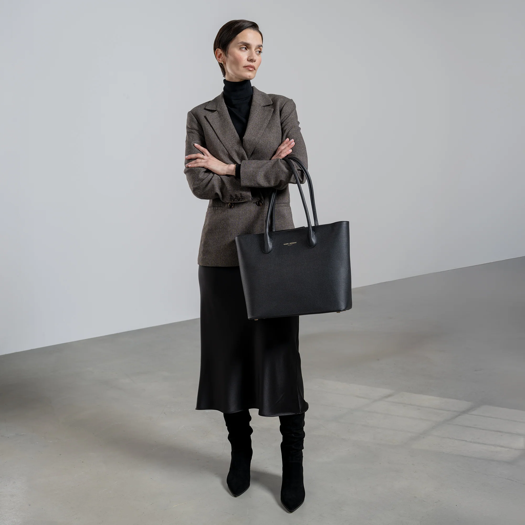 Honoré Lysanne black calfskin leather shopper - Image 3