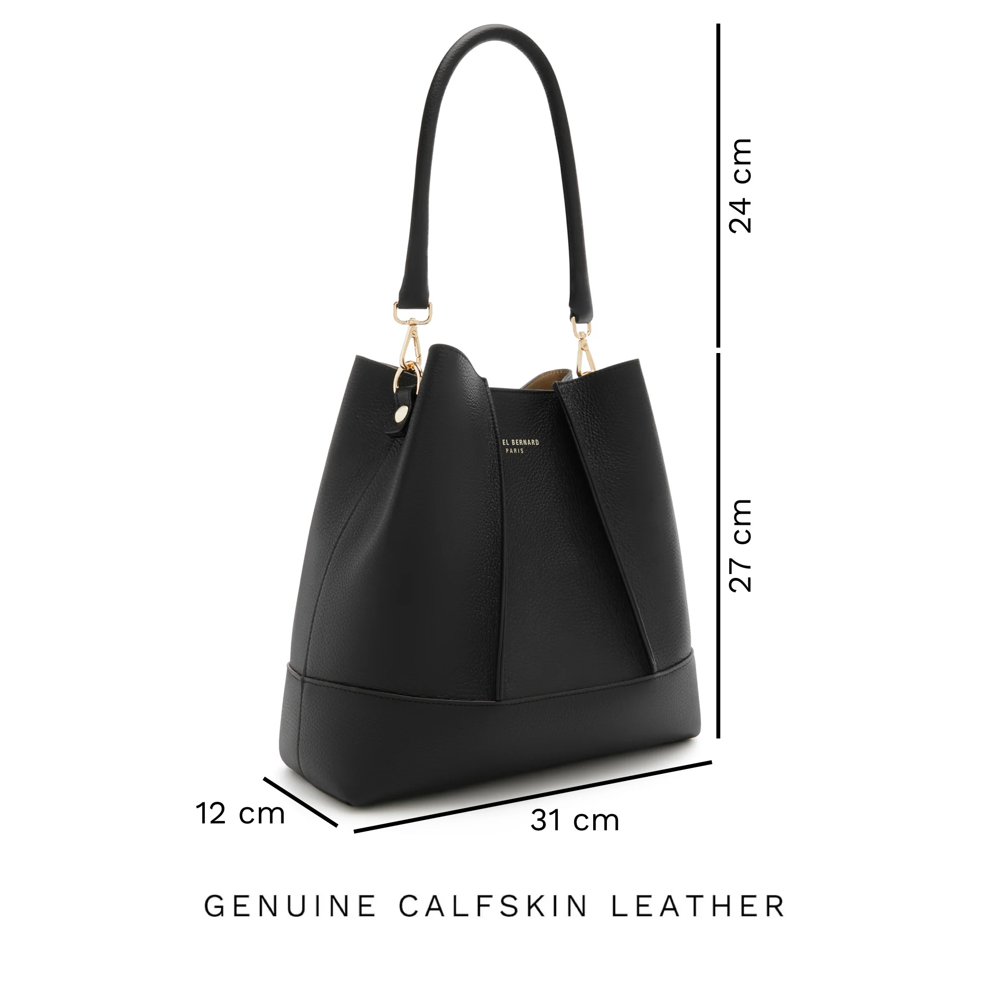 Femme Forte Macie black calfskin leather shoulder bag - Image 10