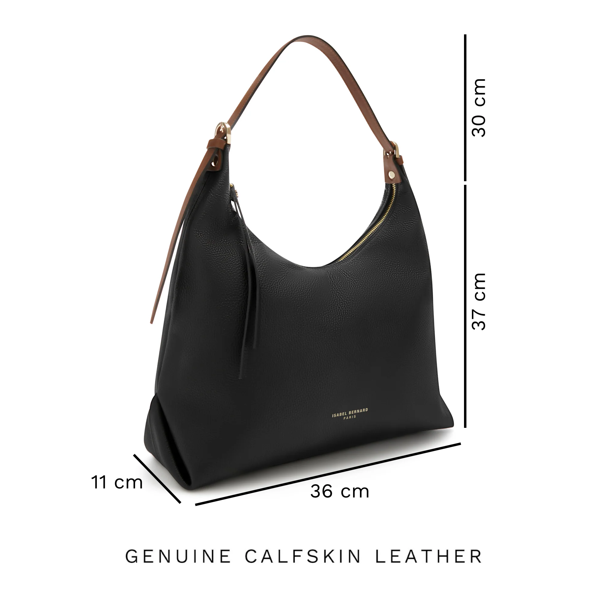 Honoré Muriel black calfskin leather shoulder bag - Image 8