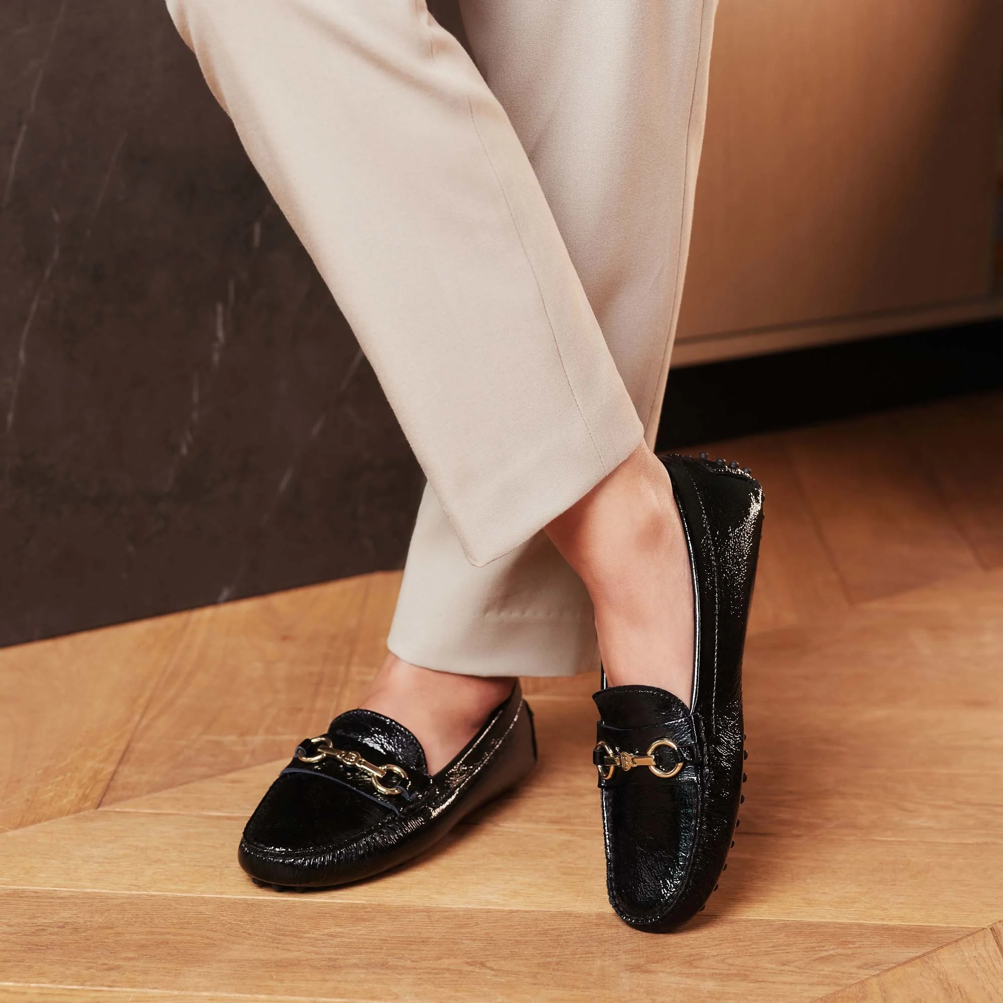 Vendôme Marie black calfskin patent leather moccasins - Image 2