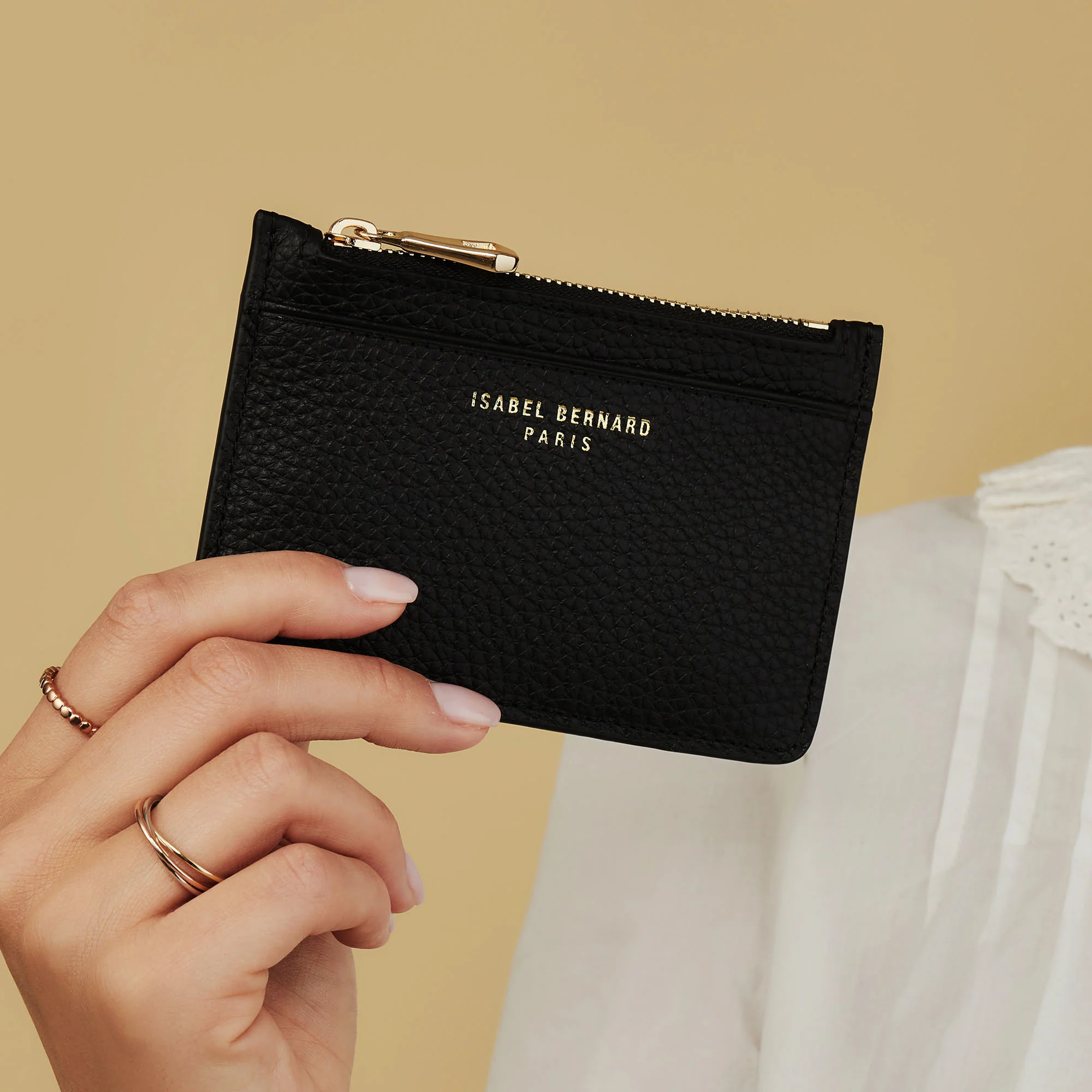 Honoré Aveline black calfskin leather card holder - Image 2