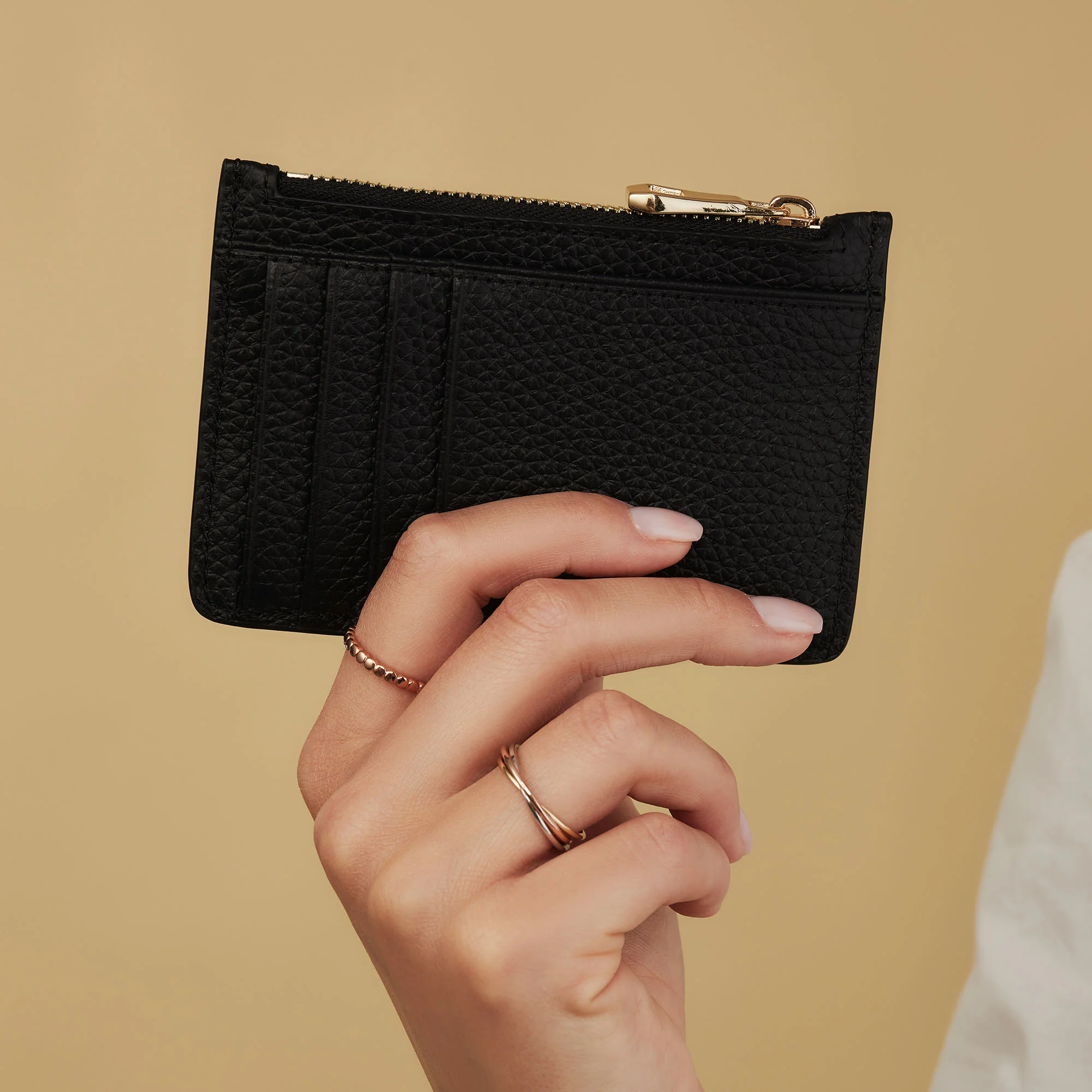 Honoré Aveline black calfskin leather card holder - Image 3