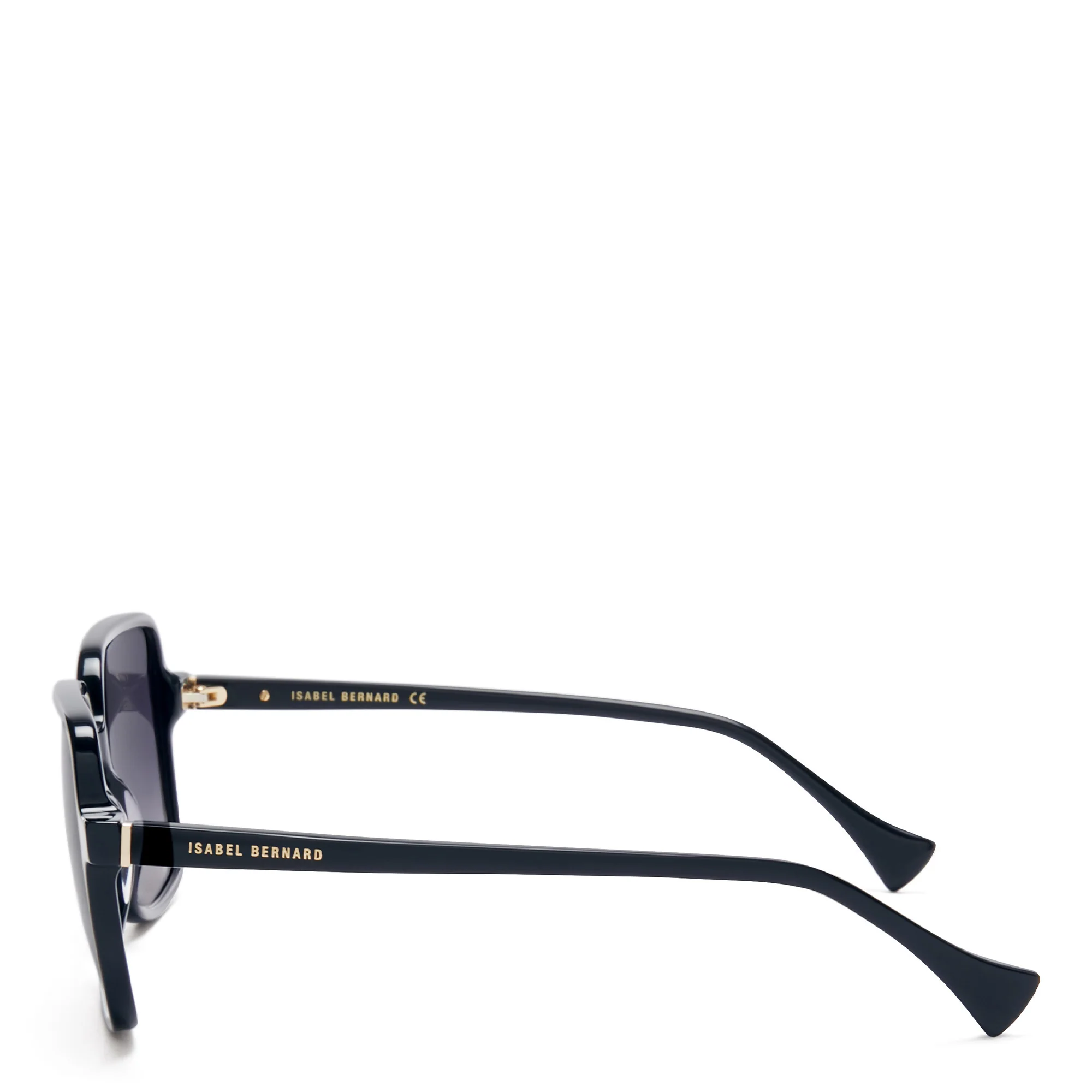 La Villette Rene black square sunglasses with black lenses gradient - Image 5