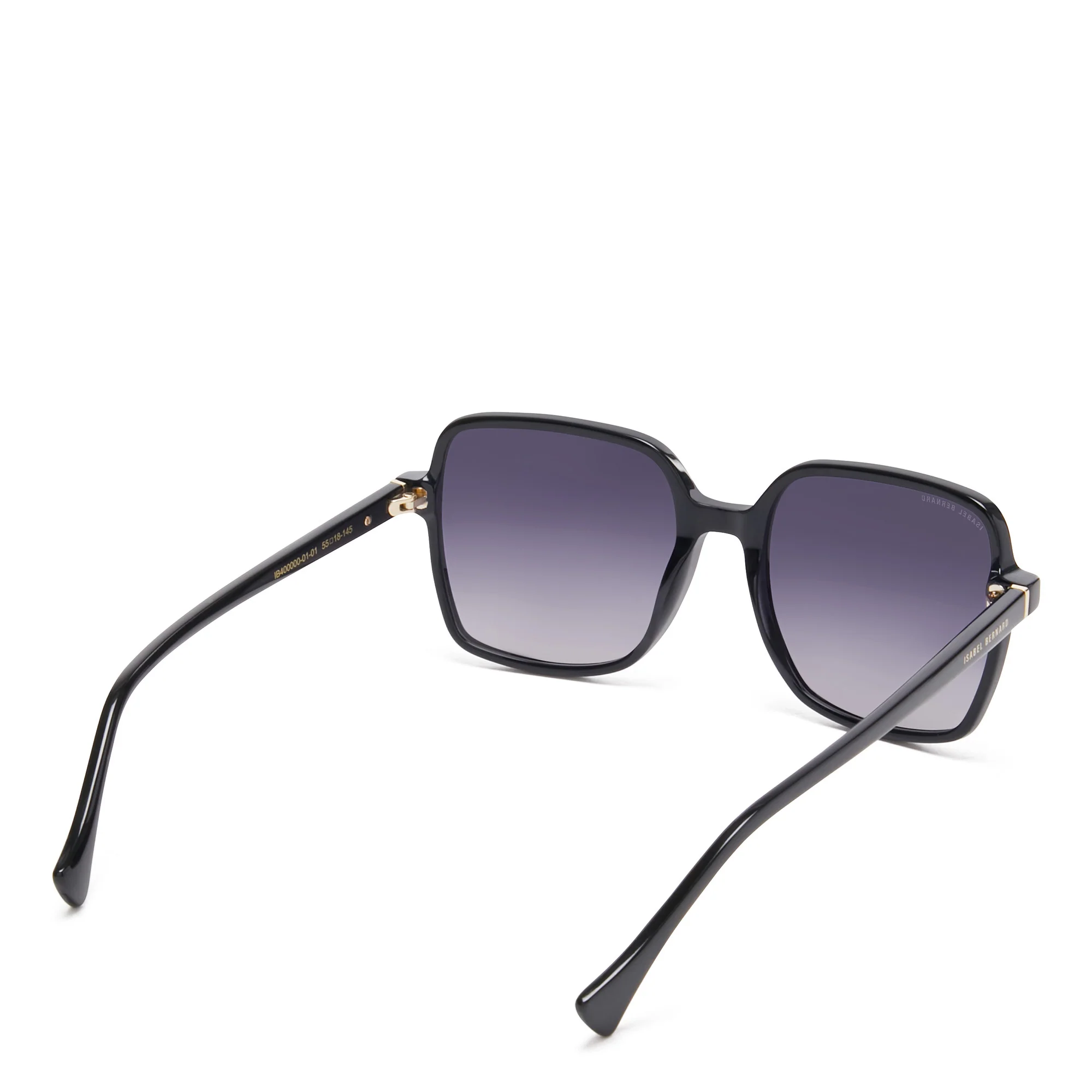 La Villette Rene black square sunglasses with black lenses gradient - Image 6