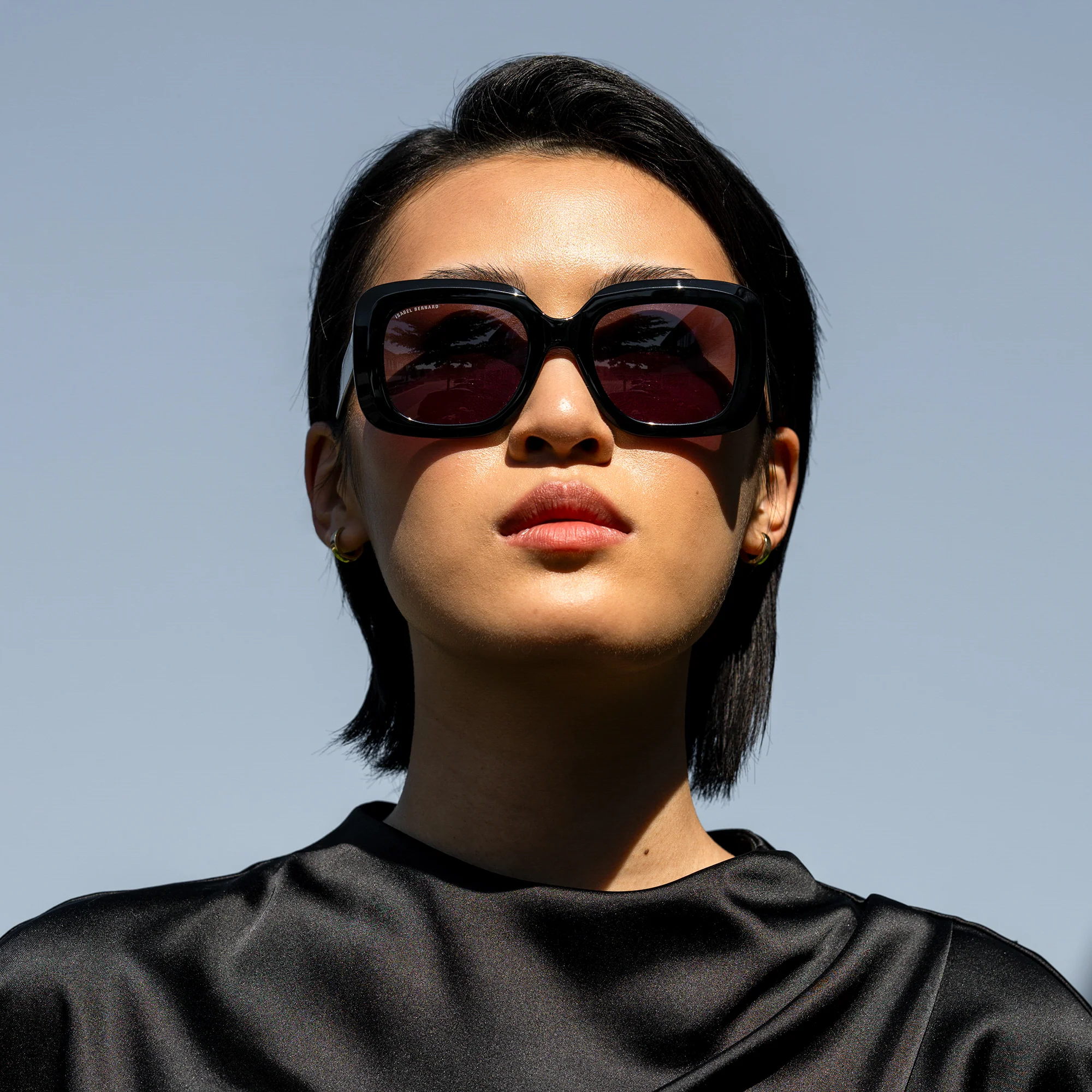 La Villette Rive black square sunglasses with black lenses - Image 3