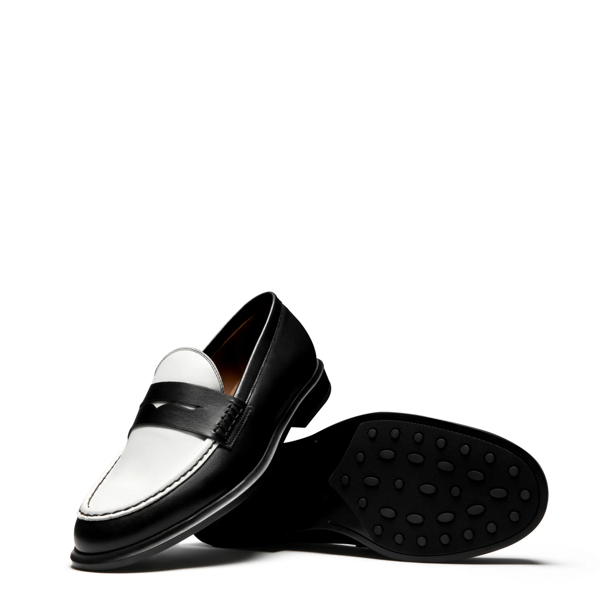 Vendôme Blandine black and white calfskin leather loafers - Image 7