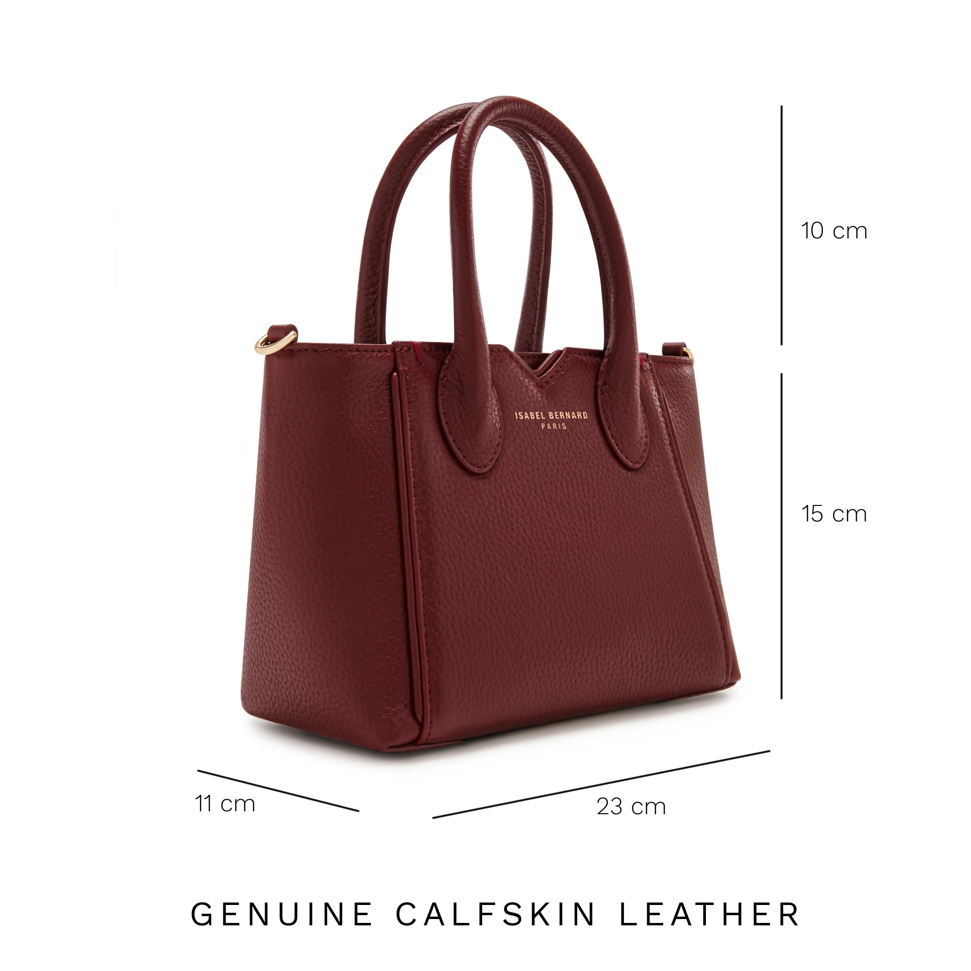 Honoré Cloe Mini bordeaux red calfskin leather handbag - Image 10