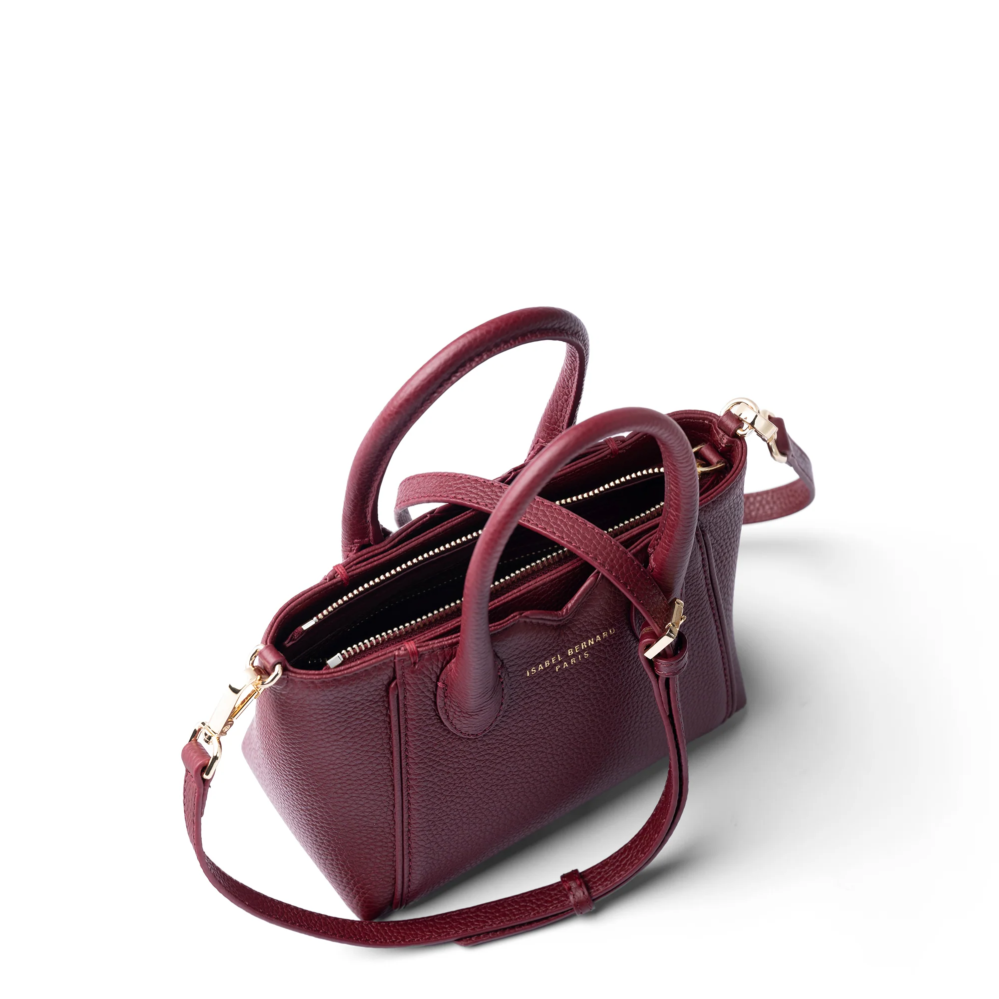 Honoré Cloe Mini bordeaux red calfskin leather handbag - Image 9