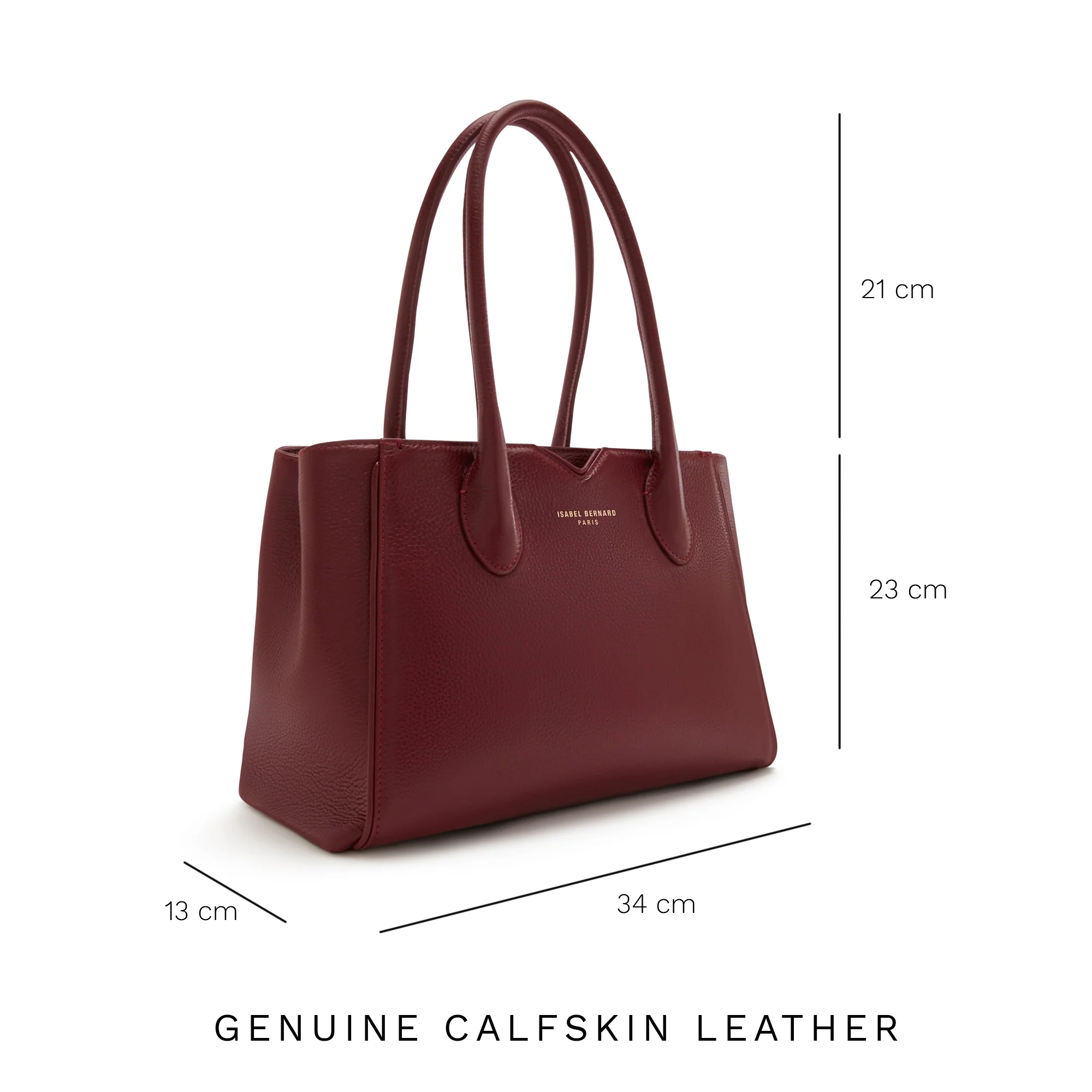 Honoré Cloe Midi bordeaux red calfskin leather handbag - Image 8