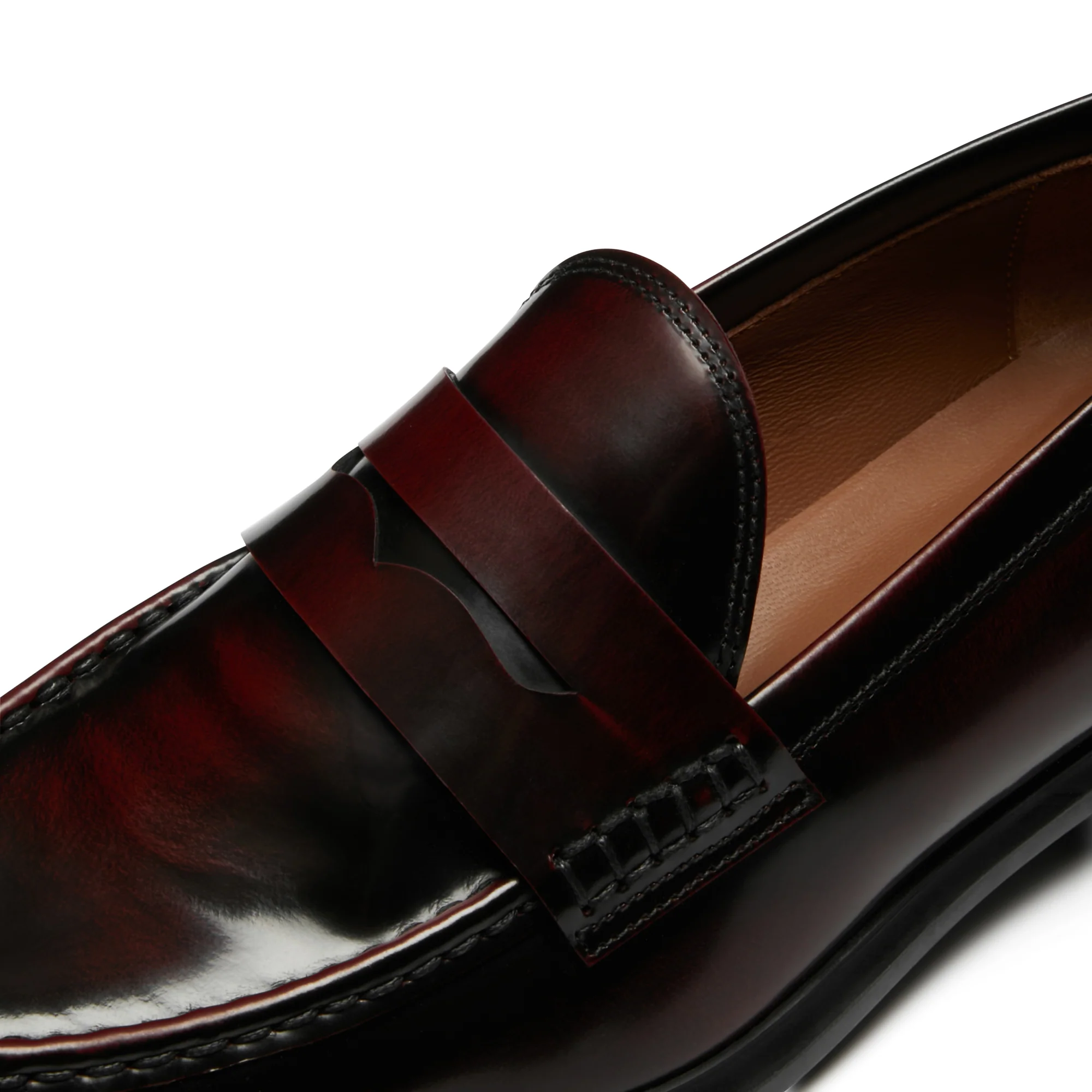 Vendôme Blandine bordeaux red spazzolato leather loafers - Image 9
