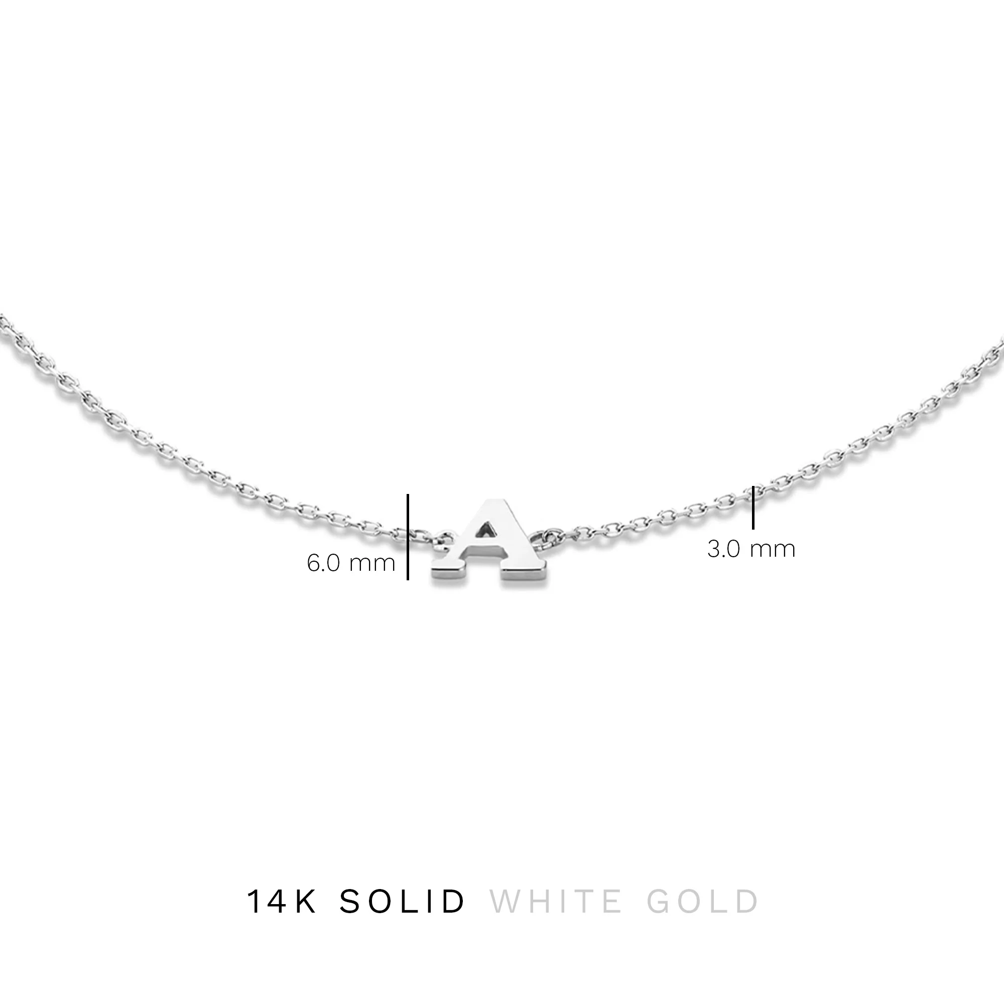 Saint Germain Rachel 14 karat white gold initial bracelet with letter - Image 7