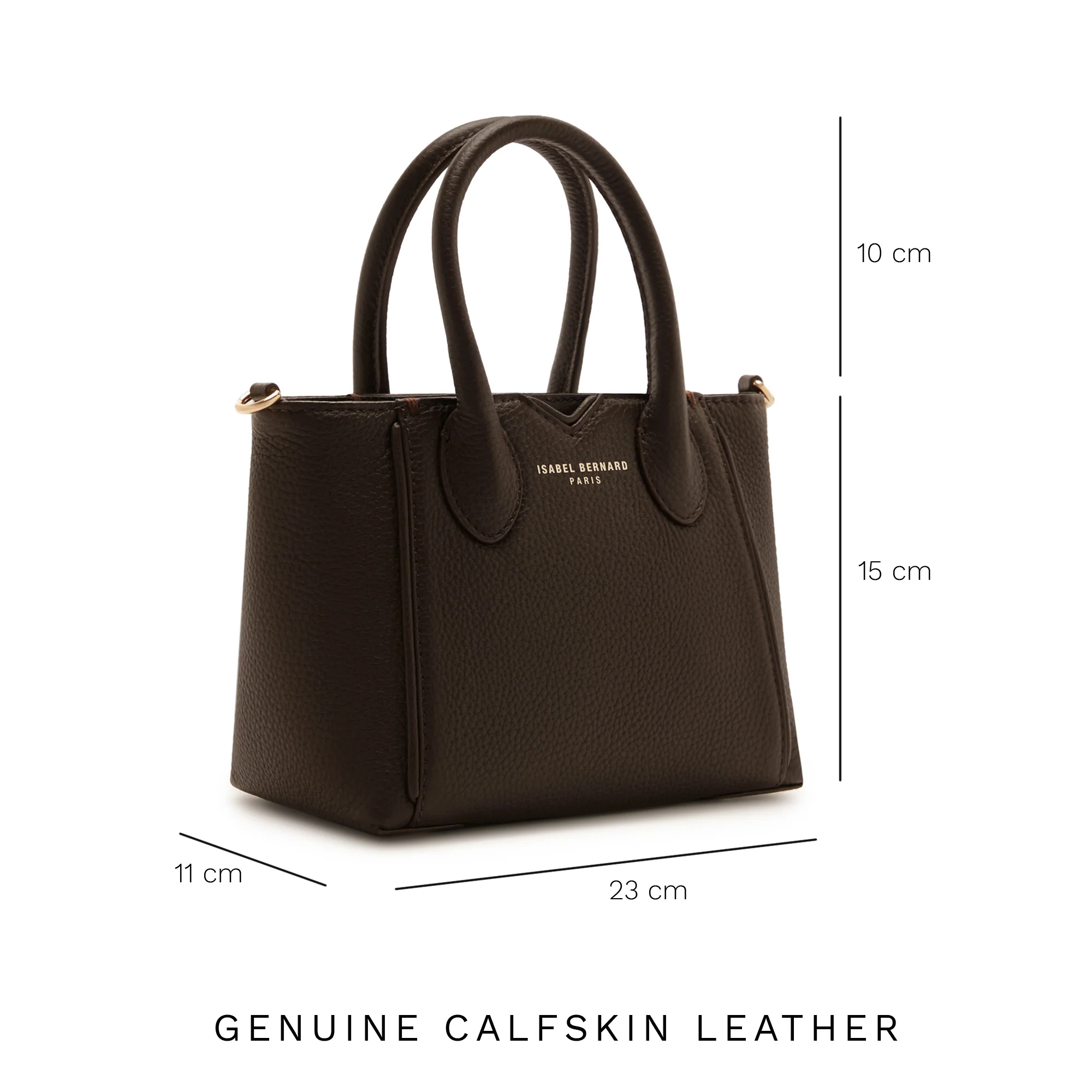 Honoré Cloe Mini brown calfskin leather handbag - Image 10