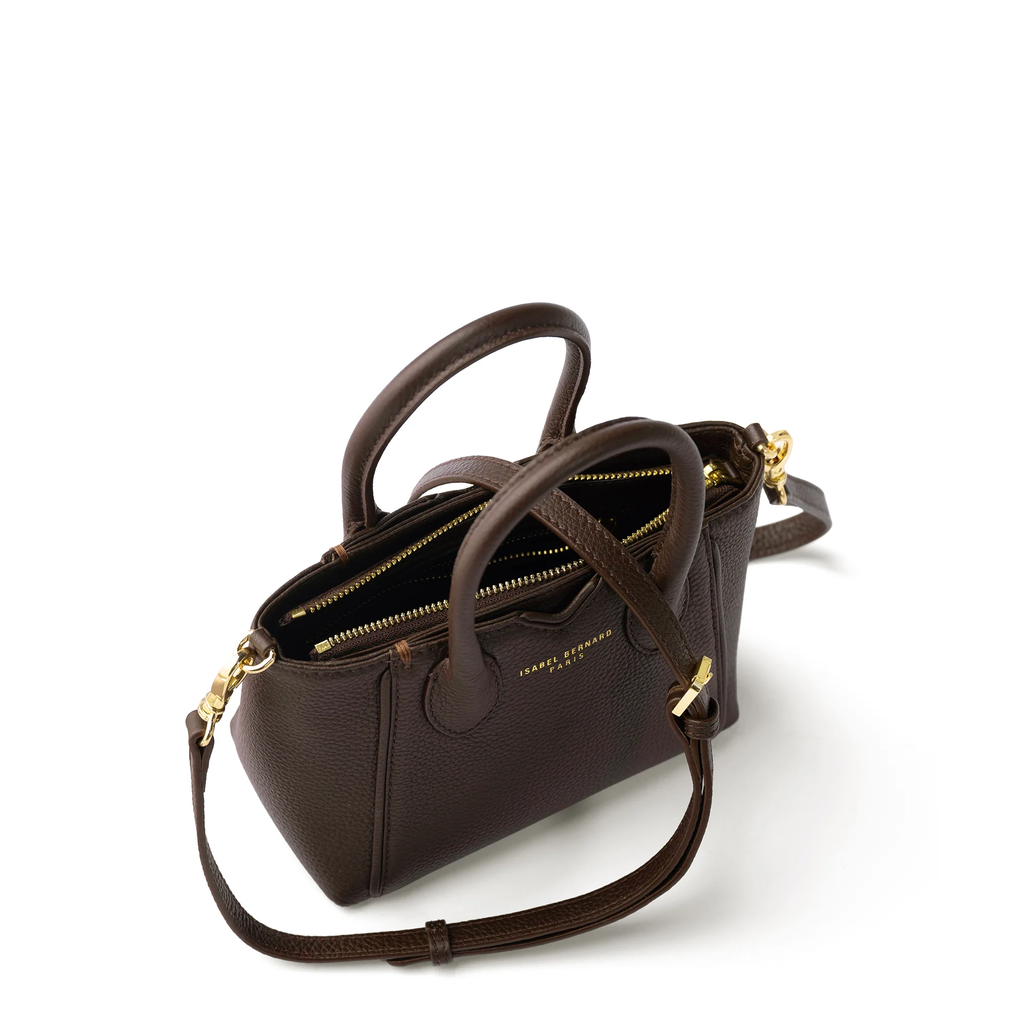 Honoré Cloe Mini brown calfskin leather handbag - Image 9