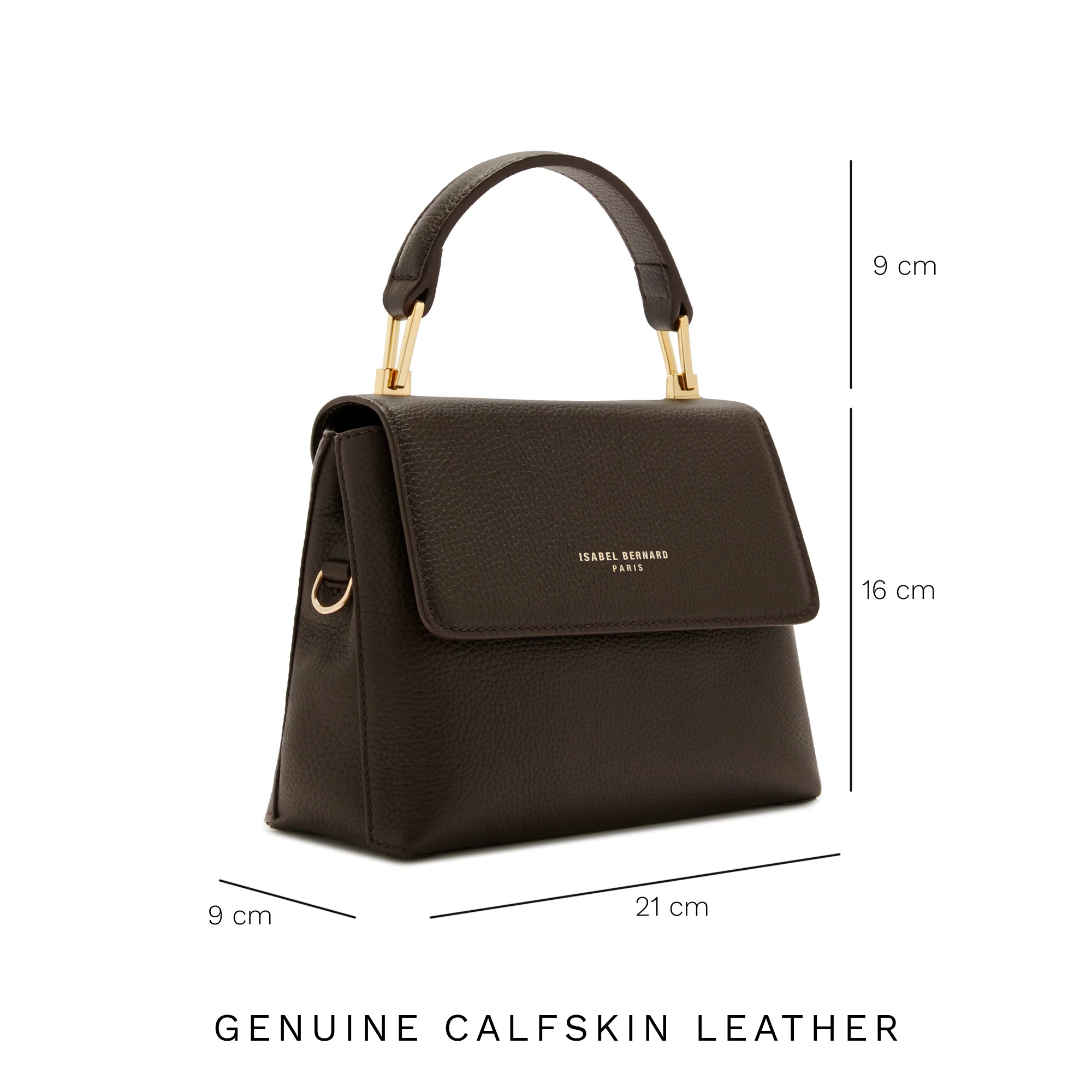 Femme Forte Heline brown calfskin leather handbag - Image 10