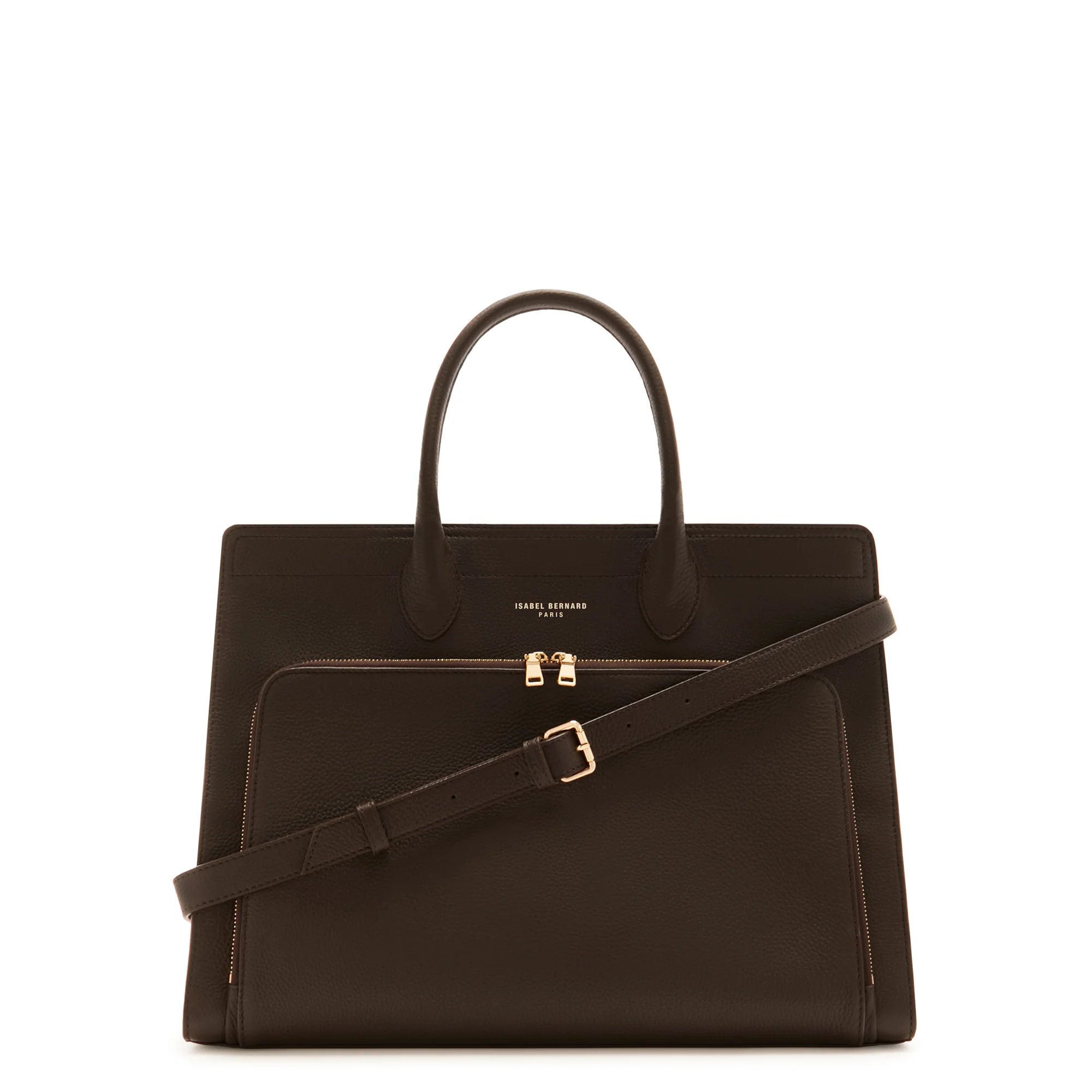 Honoré Nadine brown calfskin leather handbag with 16.4 inch laptop pocket - Image 9