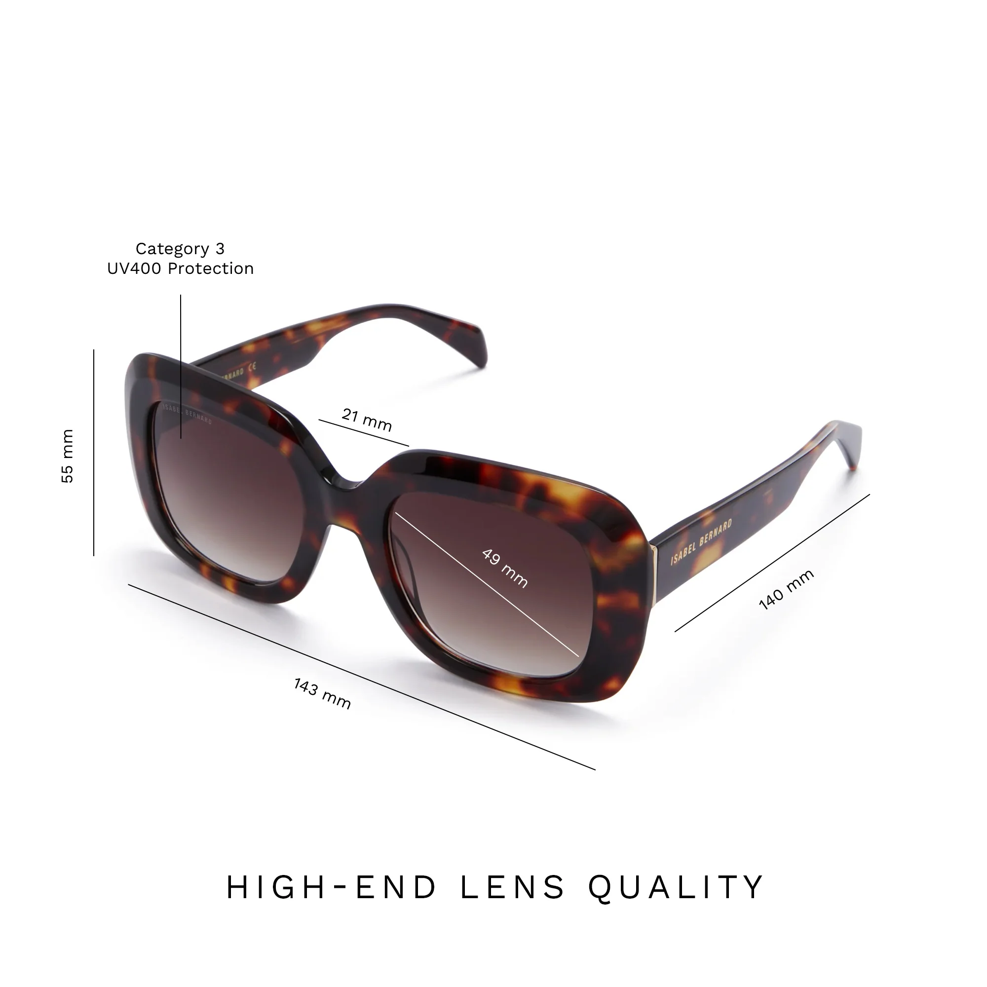 La Villette Rive brown tortoise square sunglasses with brown lenses - Image 8