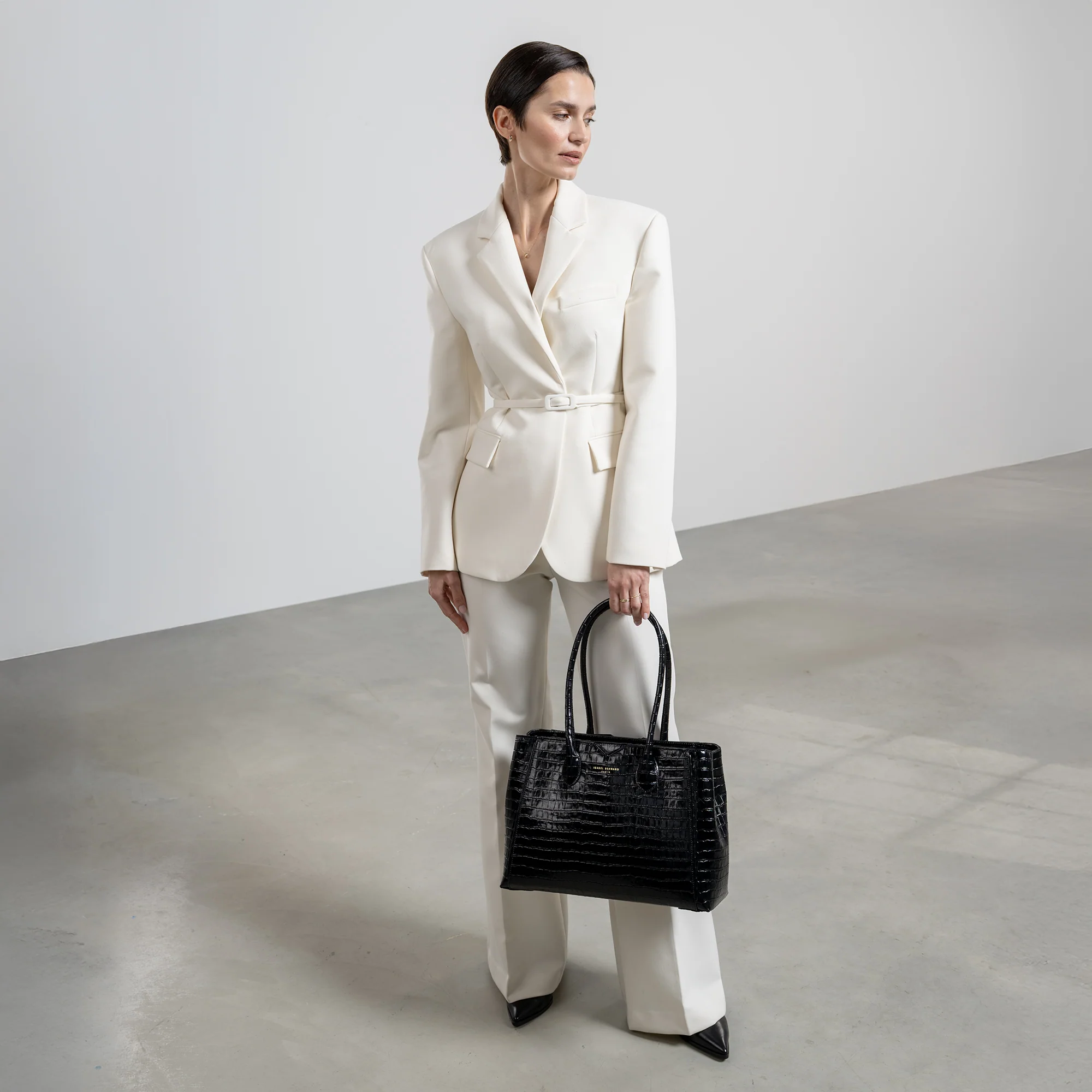 Honoré Cloe croco black calfskin leather handbag - Image 3