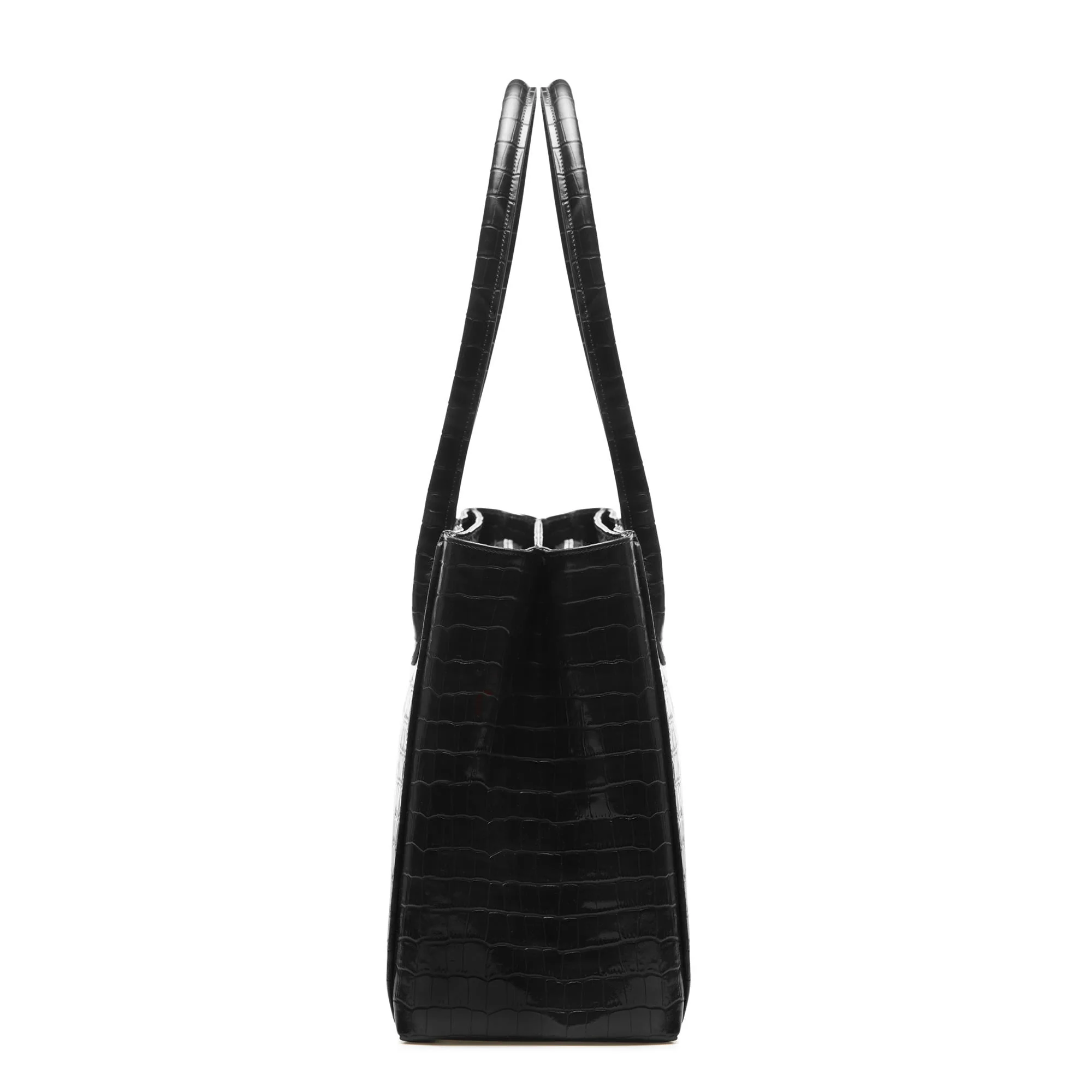 Honoré Cloe croco black calfskin leather handbag - Image 4