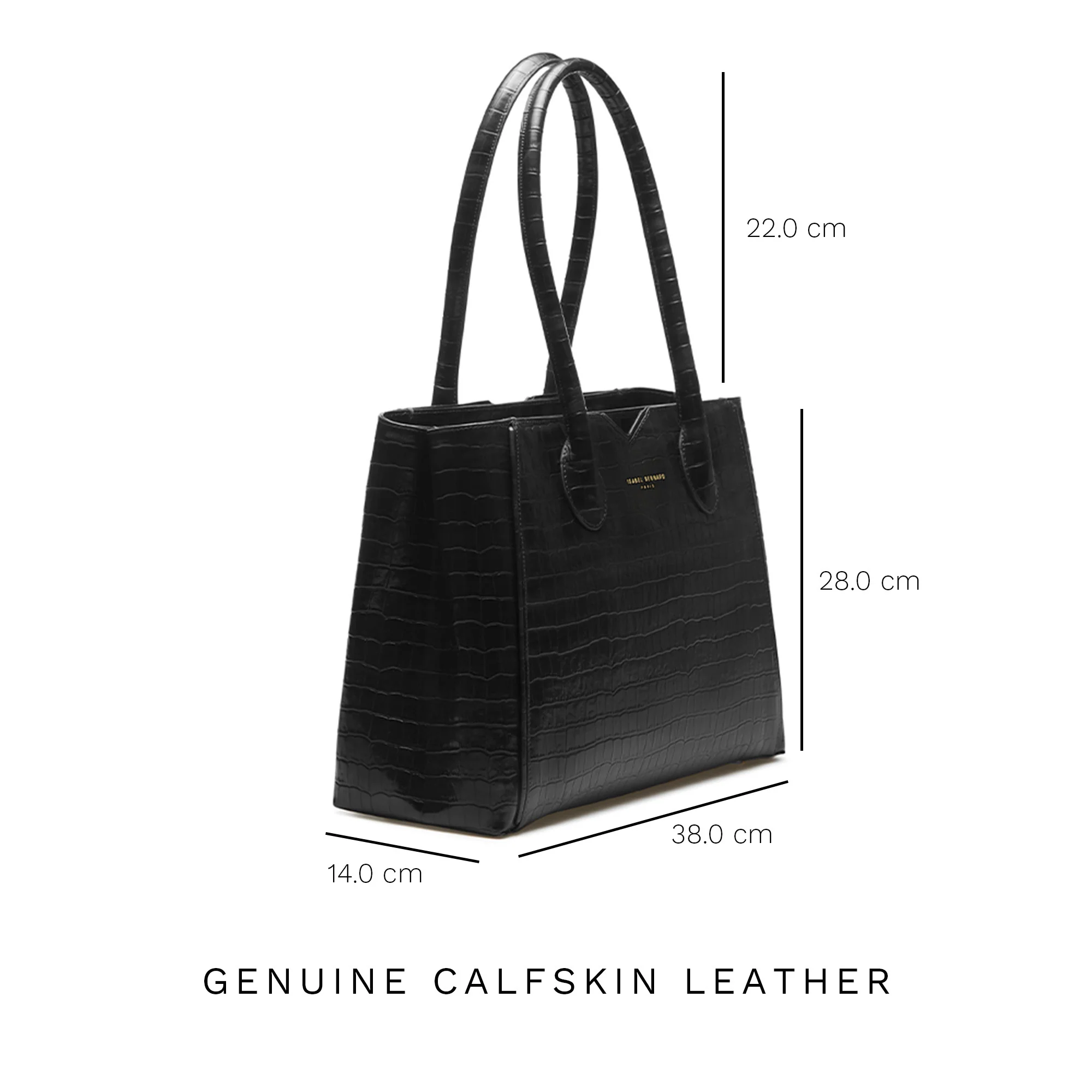 Honoré Cloe croco black calfskin leather handbag - Image 8