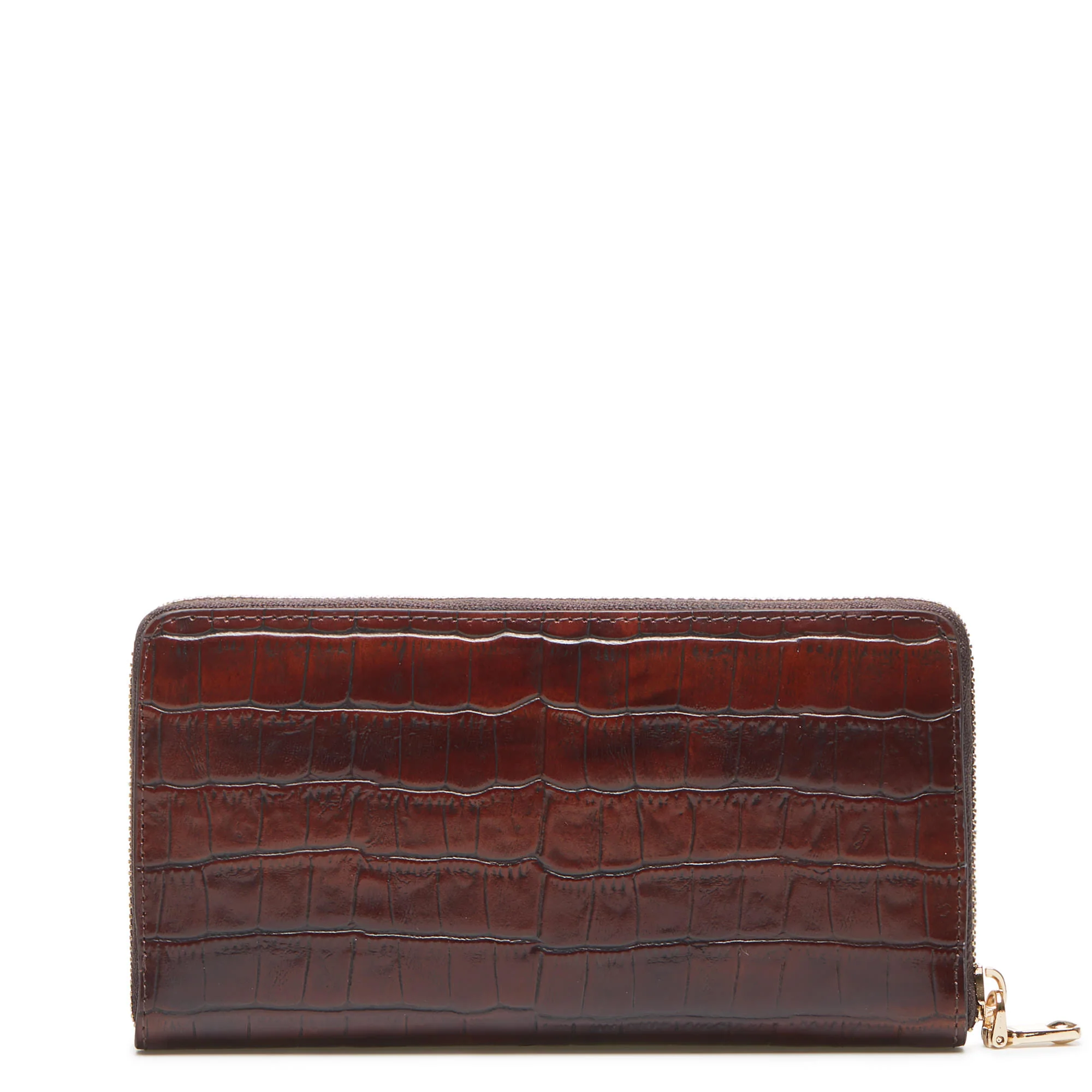 Honoré Léa croco brown calfskin leather zipper wallet - Image 6