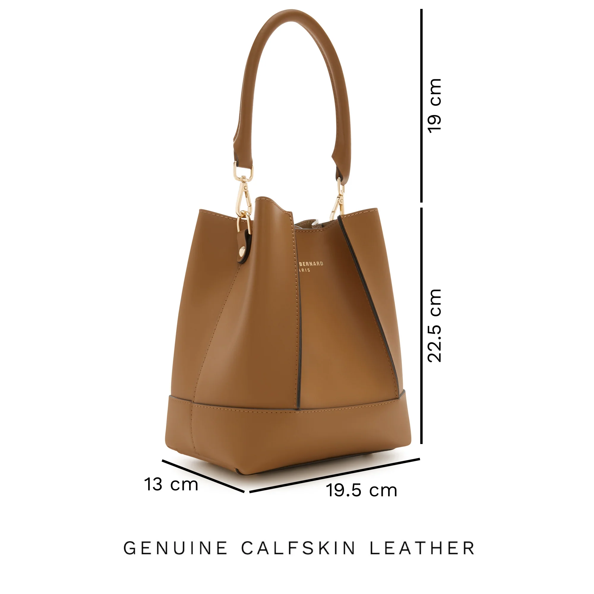 Femme Forte Minette camel calfskin leather handbag - Image 10