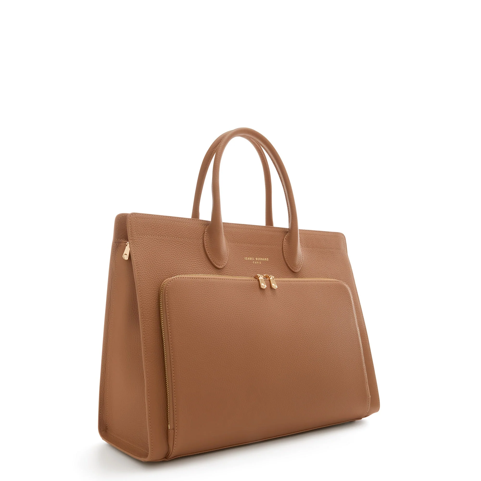 Honoré Nadine camel calfskin leather handbag with 16.4 inch laptop pocket - Image 4
