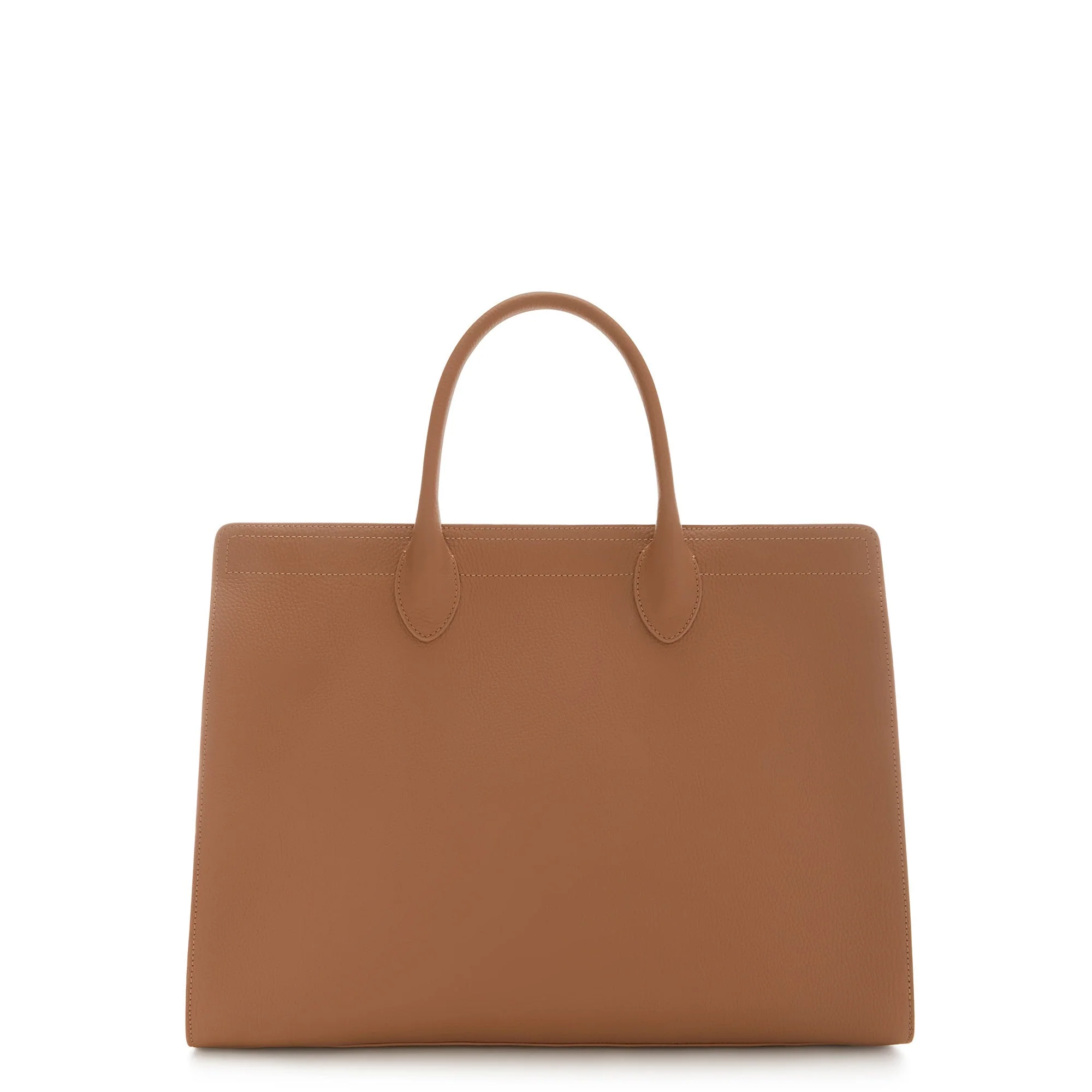 Honoré Nadine camel calfskin leather handbag with 16.4 inch laptop pocket - Image 6