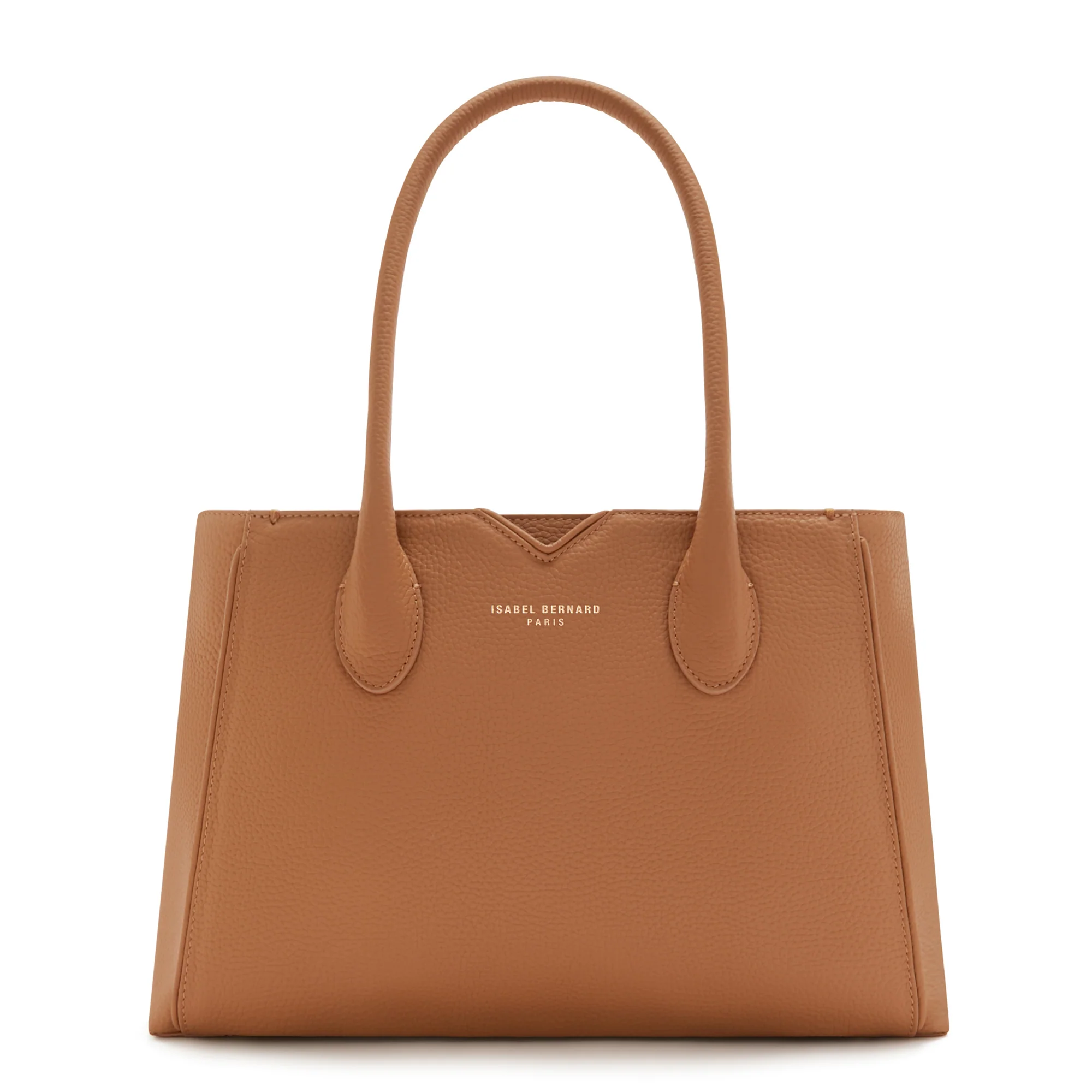 Honoré Cloe Midi camel calfskin leather handbag