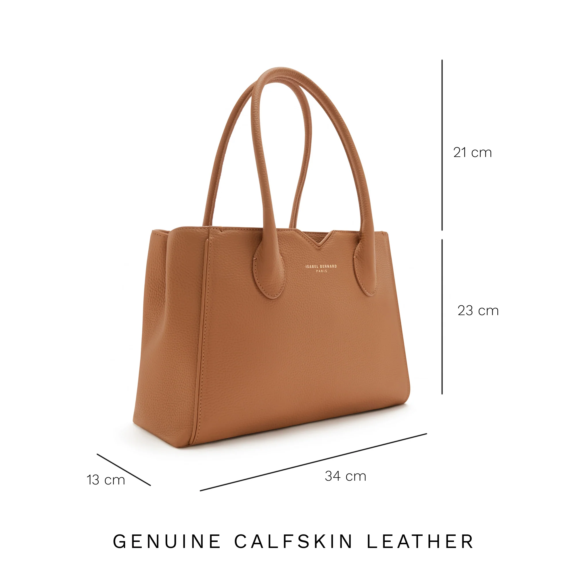 Honoré Cloe Midi camel calfskin leather handbag - Image 8