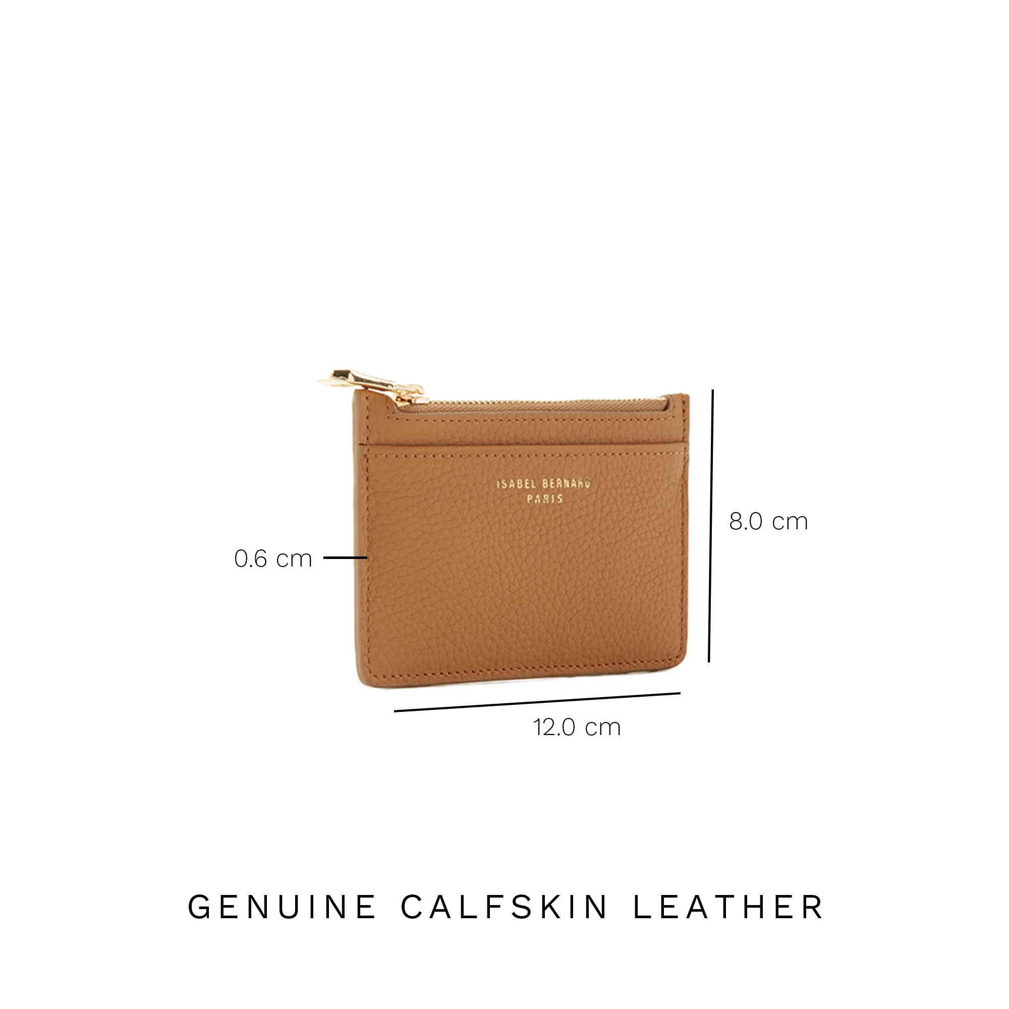 Honoré Aveline camel calfskin leather card holder - Image 9