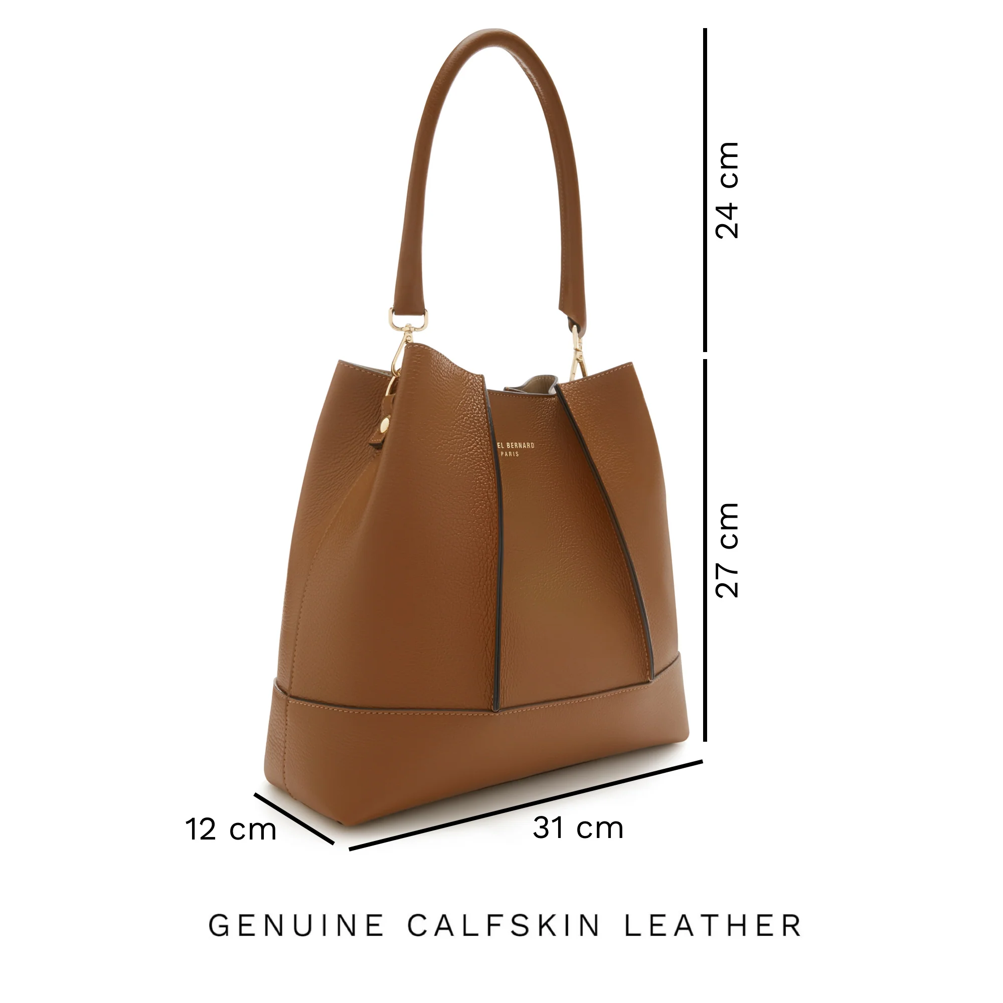 Femme Forte Macie cognac calfskin leather shoulder bag - Image 10
