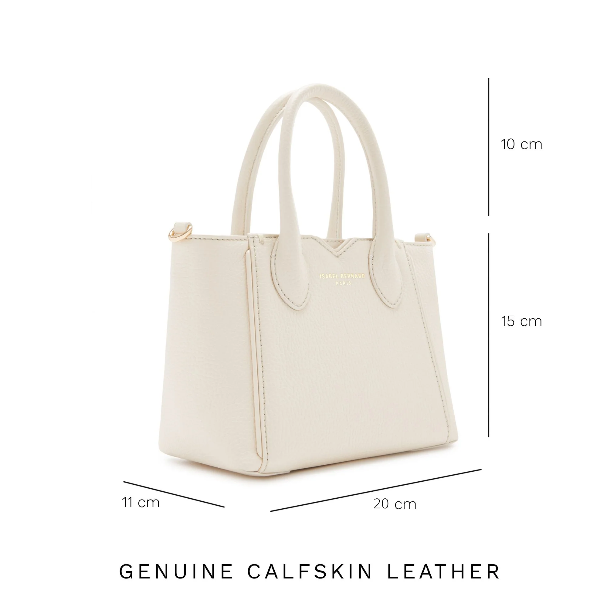 Honoré Cloe Mini cream calfskin leather handbag - Image 10
