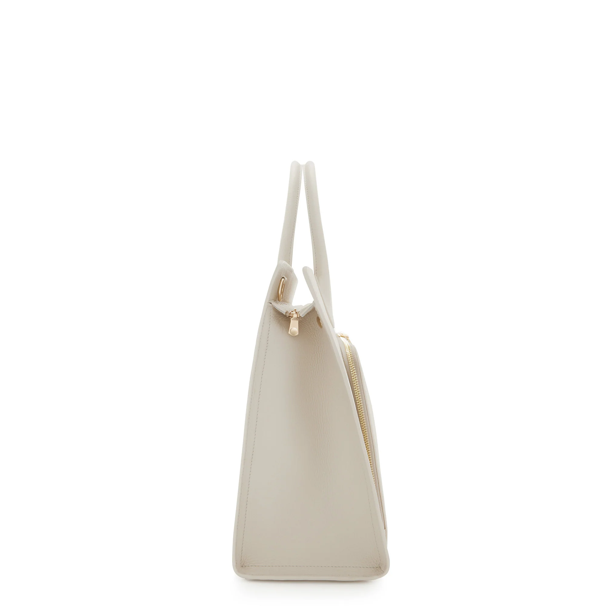Honoré Nadine cream calfskin leather handbag with 16.4 inch laptop pocket - Image 5