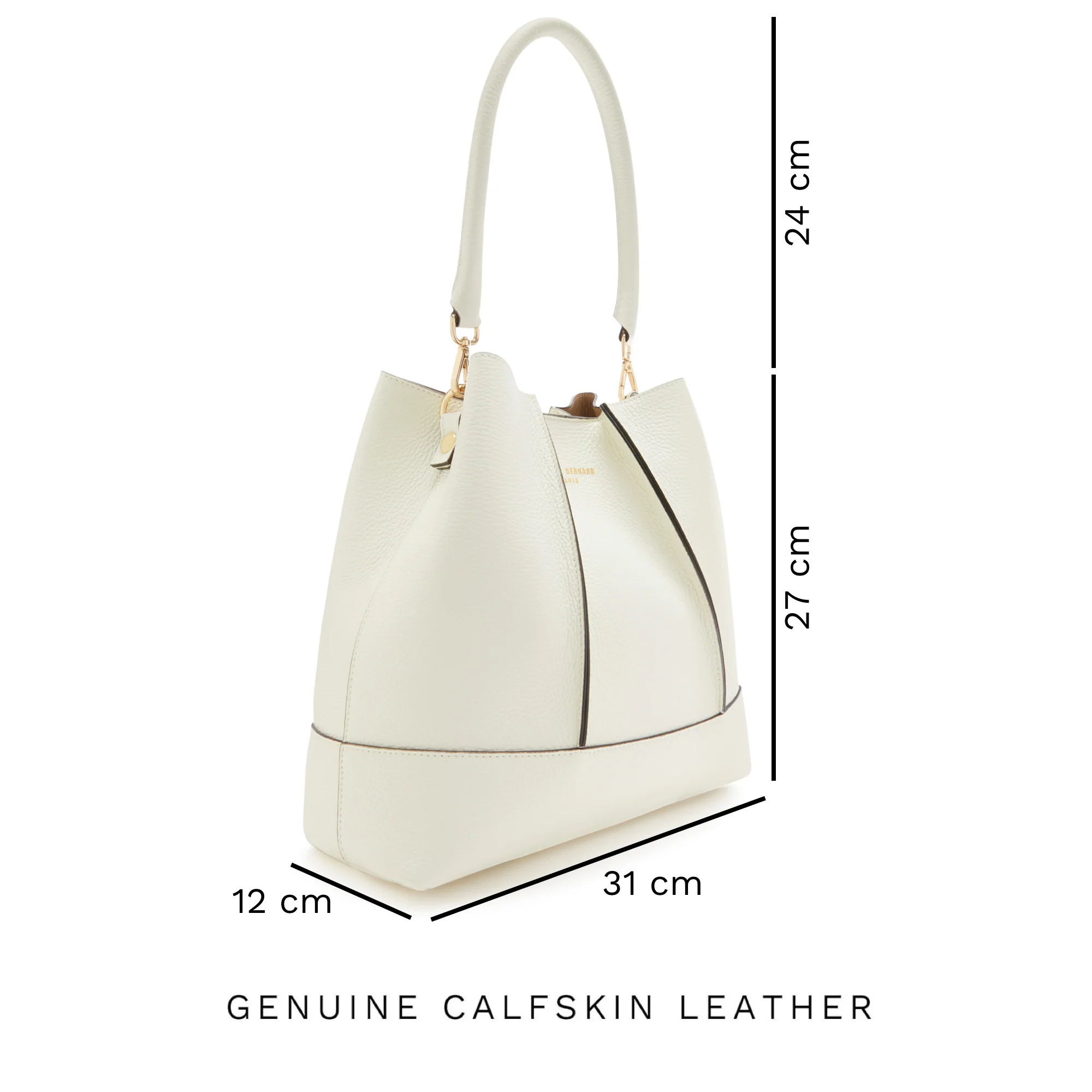 Femme Forte Macie cream calfskin leather shoulder bag - Image 10