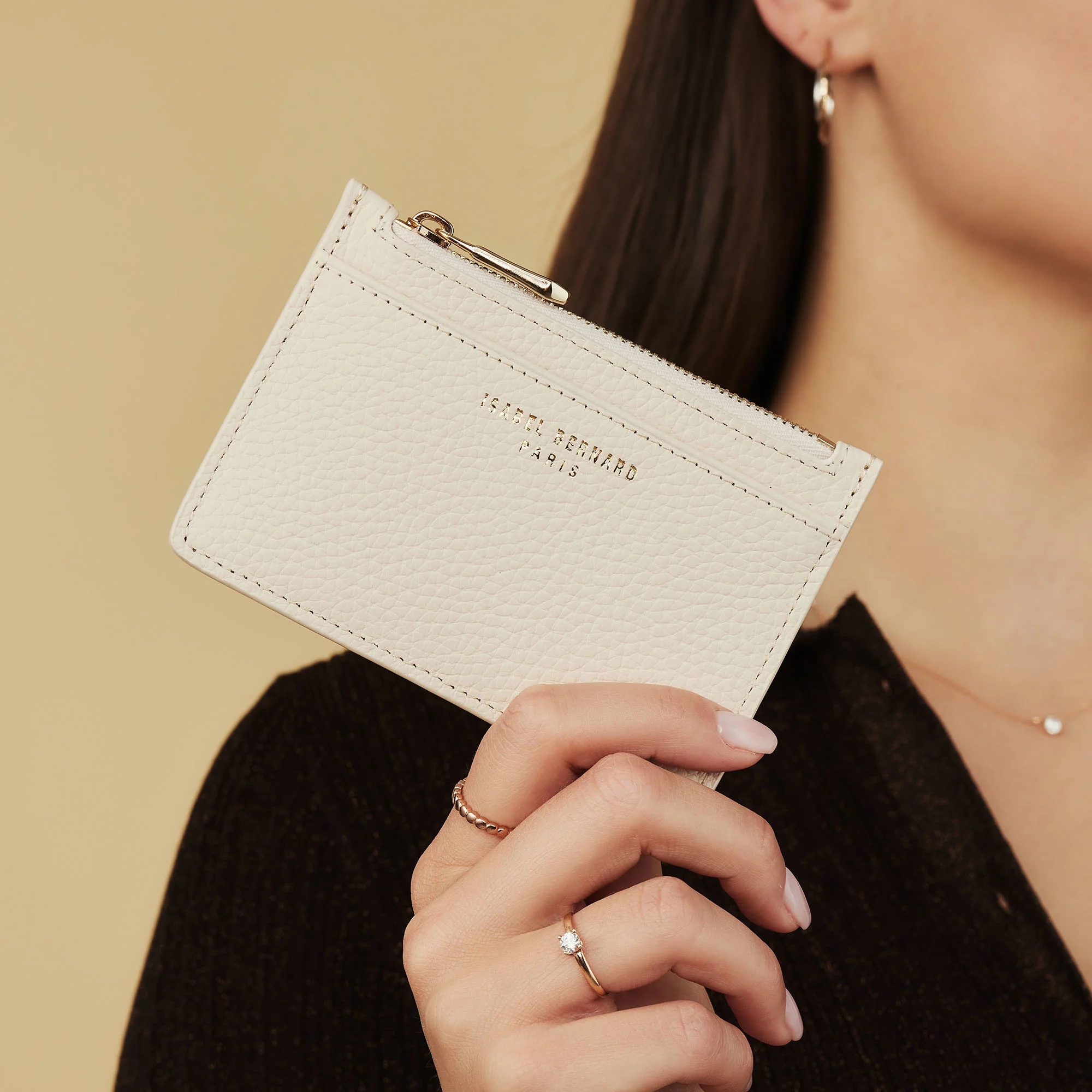 Honoré Aveline cream calfskin leather card holder - Image 2