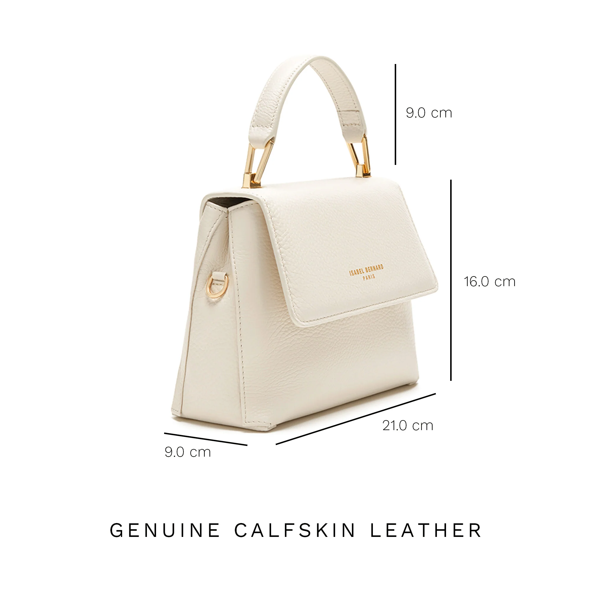 Femme Forte Heline cream calfskin leather handbag - Image 7
