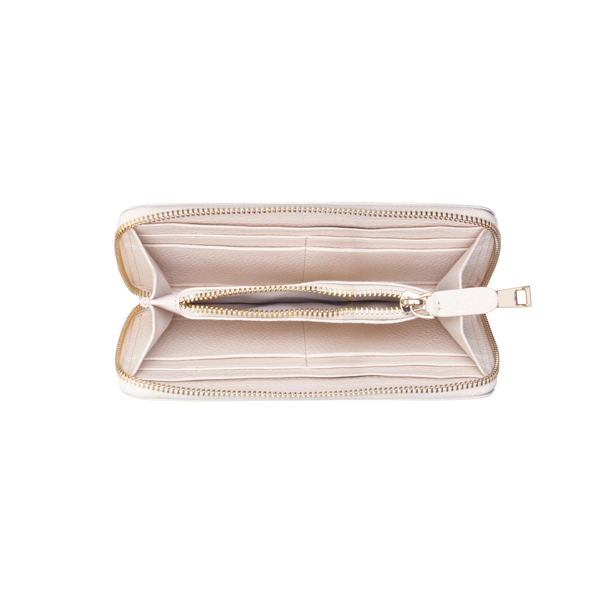 Honoré Léa cream calfskin leather zipper wallet - Image 6