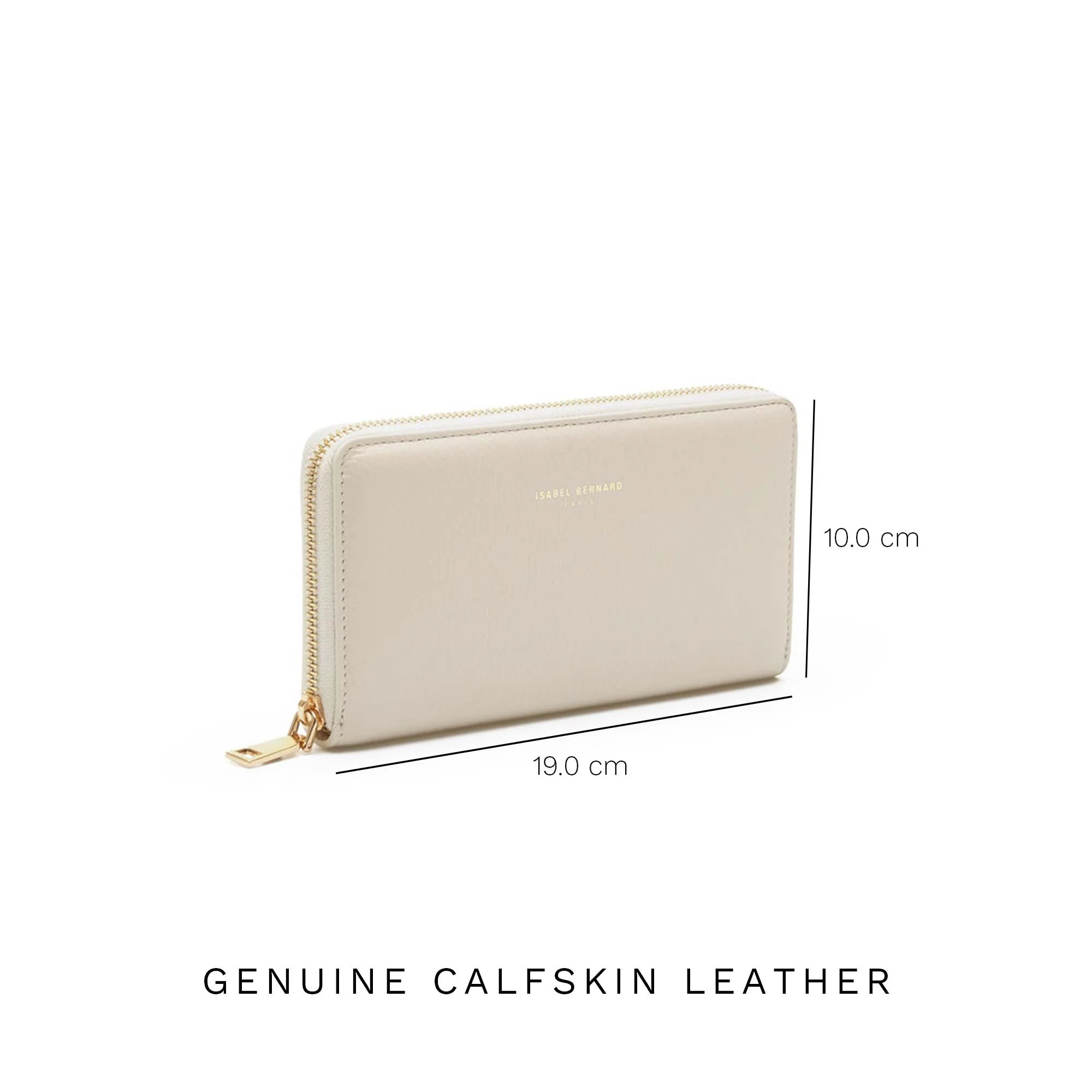 Honoré Léa cream calfskin leather zipper wallet - Image 7