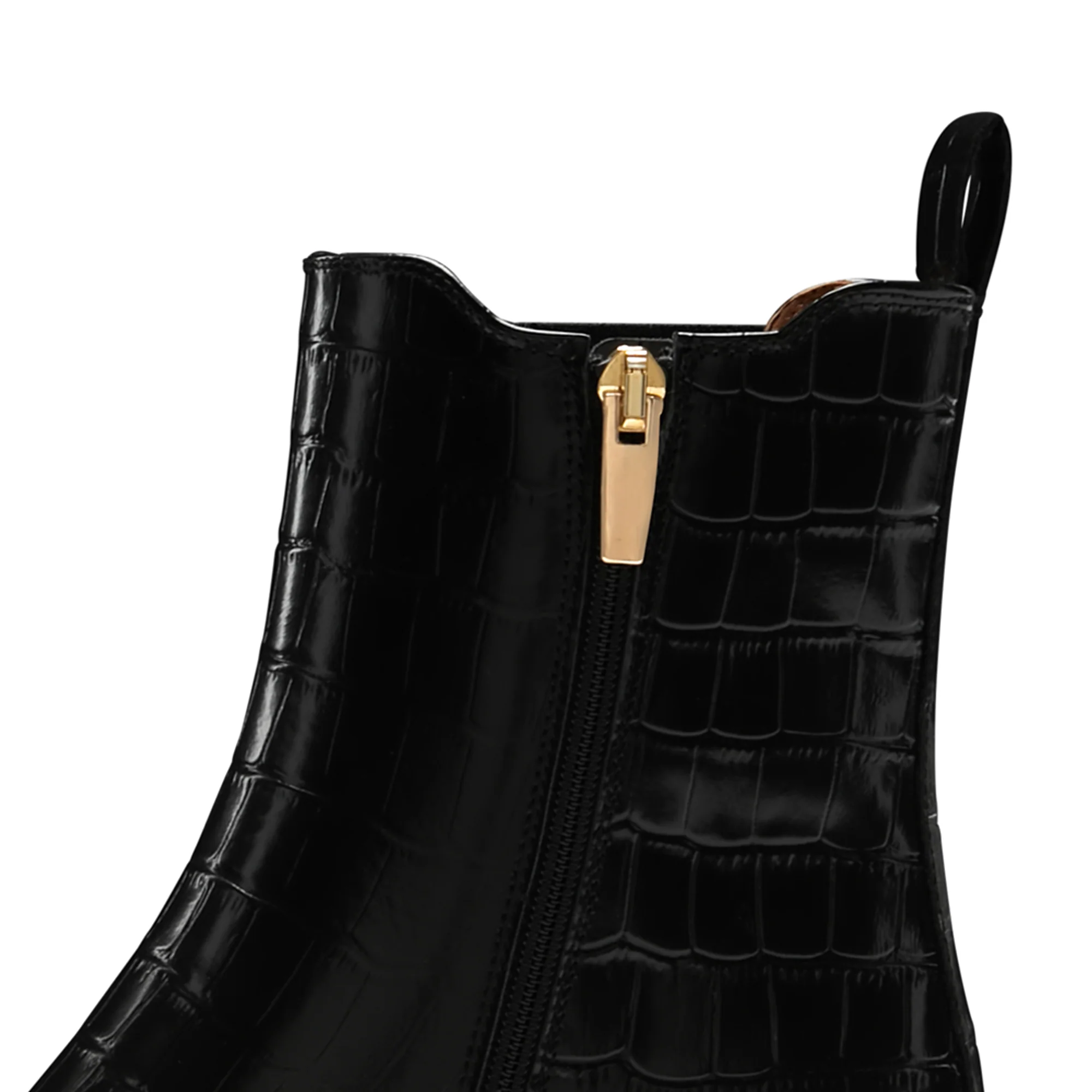 Vendôme Amandine croco black calfskin leather boots - Image 10